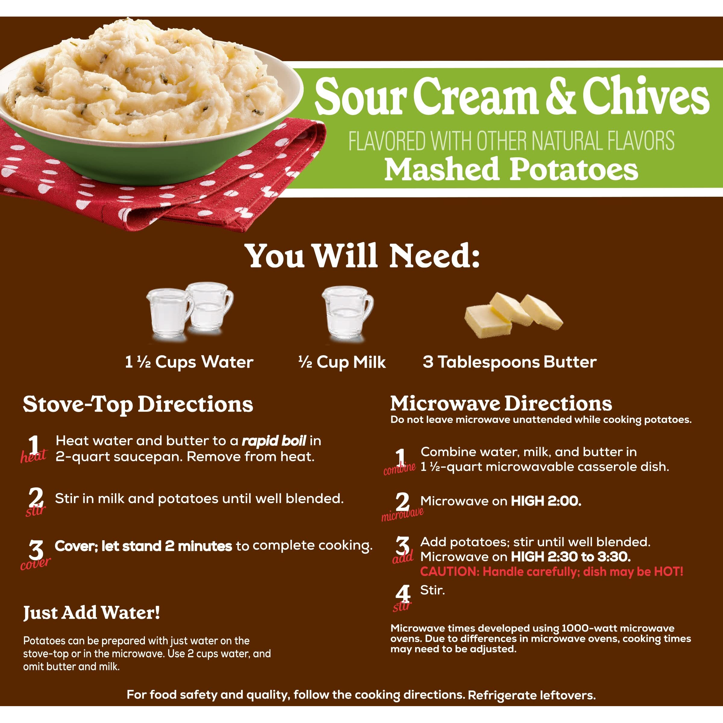 Betty Crocker Sour Cream & Chives Mashed Potatoes, 4 Oz. (Pack Of 8)