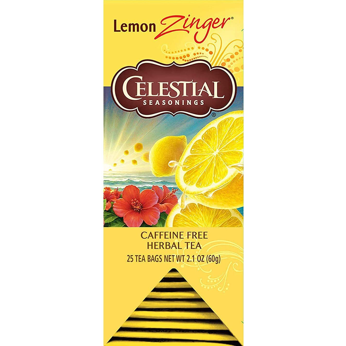 Celestial Seasonings Herbal Tea, Lemon Zinger, 25 Count, (Pack Of 6)