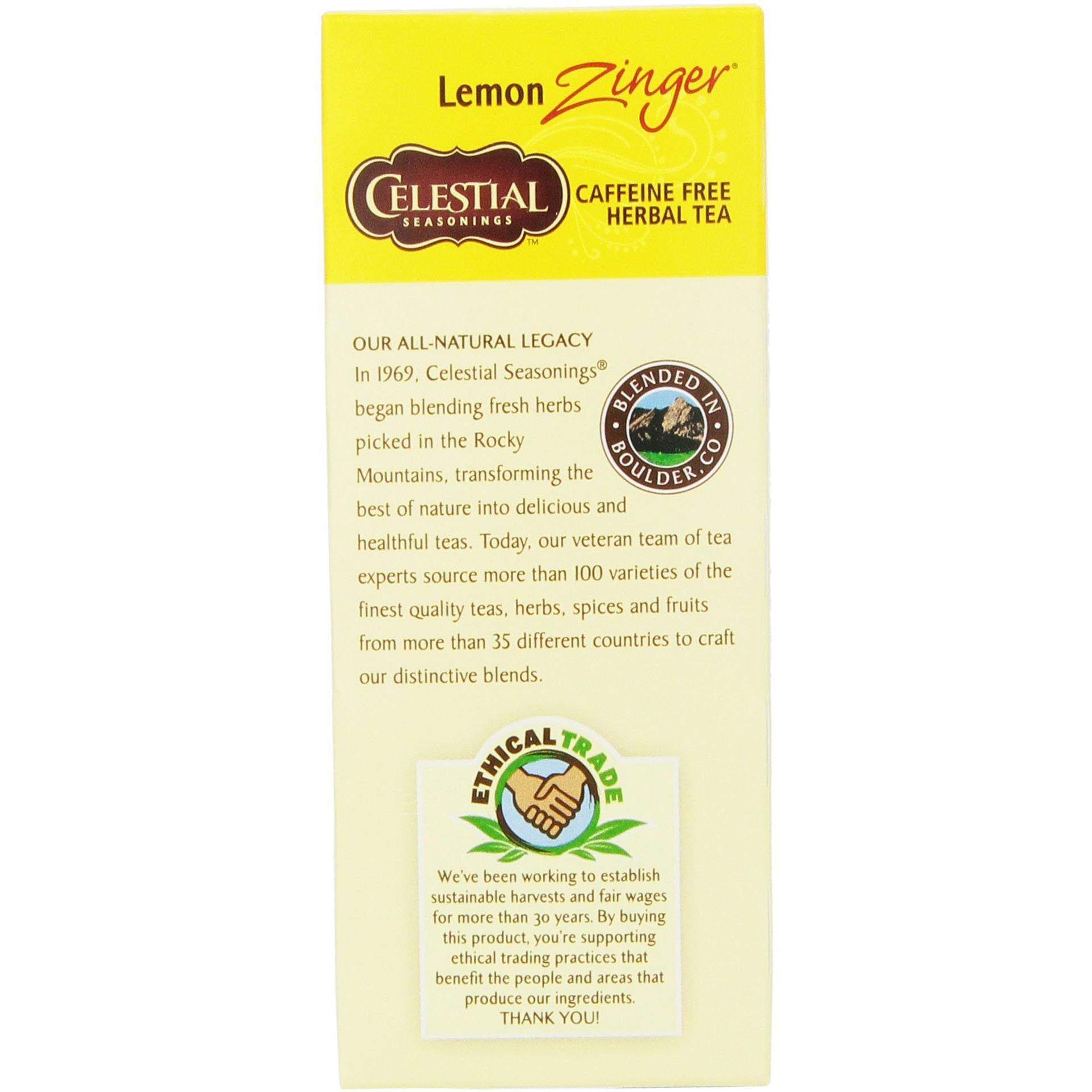 Celestial Seasonings Herbal Tea, Lemon Zinger, 25 Count, (Pack Of 6)