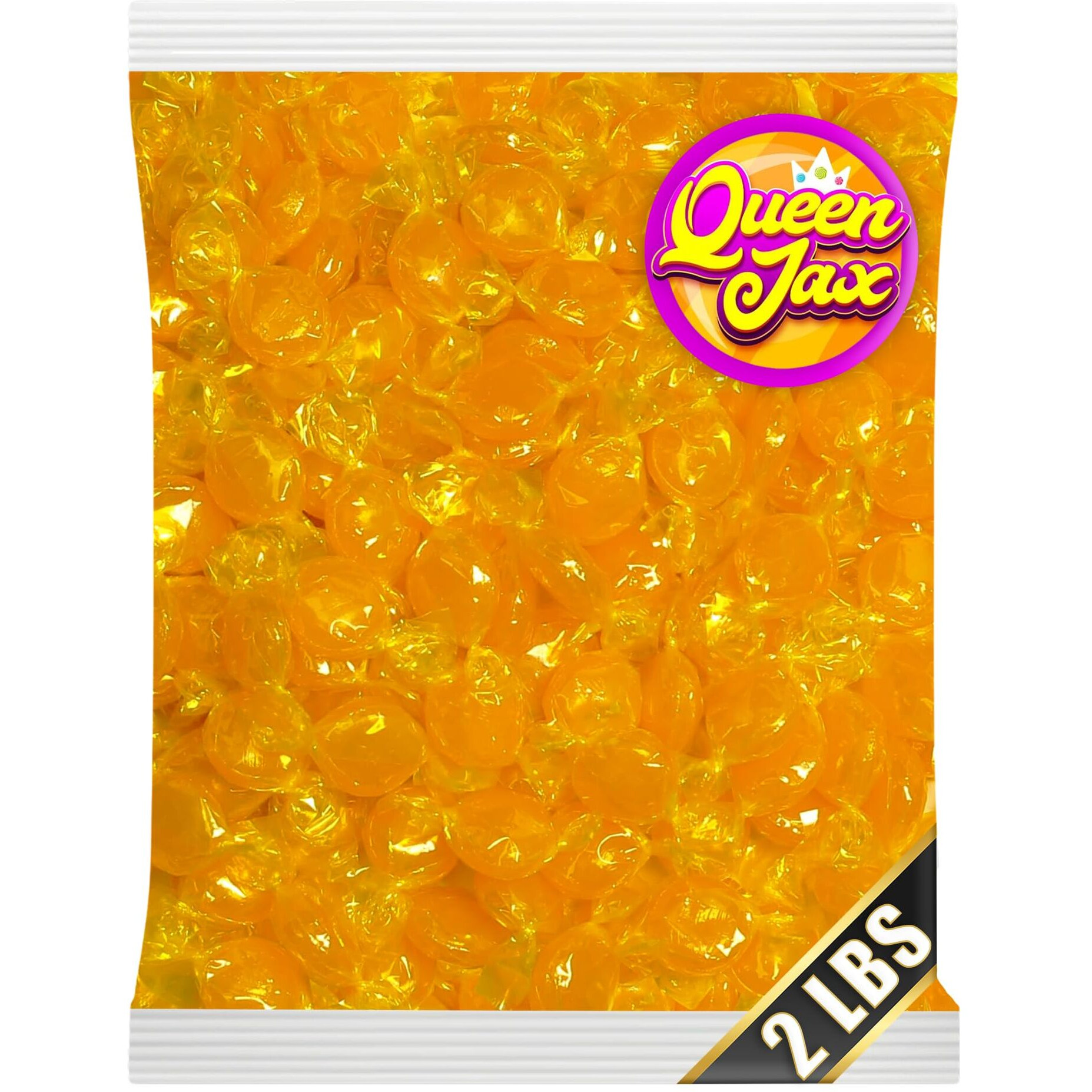 Hard Candy - Butterscotch Hard Candy - 2 Lb - Butterscotch Candy Buttons - Bulk Candy Individually Wrapped Candy - Yellow Candy - Butter Scotch Candy - Butterscotch Discs - With Queen Jax Magnet
