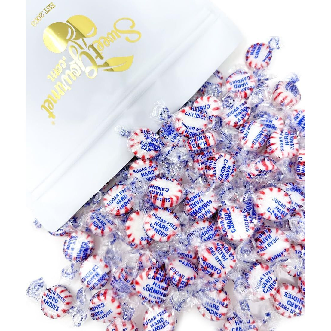 Sweetgourmet Sugar-Free Peppermint Wrapped Hard Candy | 3 Pounds
