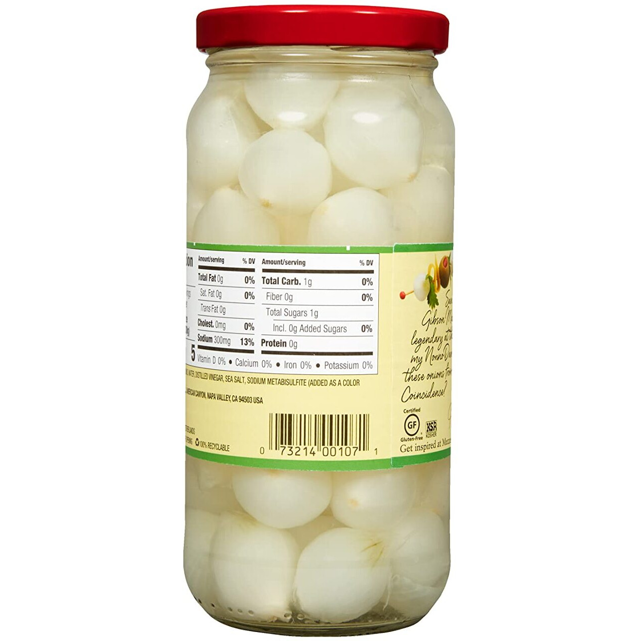 Mezzetta Cocktail Onions | Gluten Free, Keto, Kosher | 16 Fluid Ounce Jar (Pack Of 6)