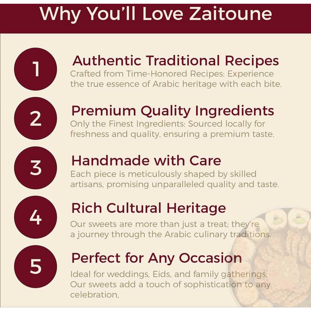 Zaitoune Pistachio & Cashew Mix Baklava 250G - Desserts Gift Box Perfect For Birthday, Father's And Mothers Day, New Year, Eid