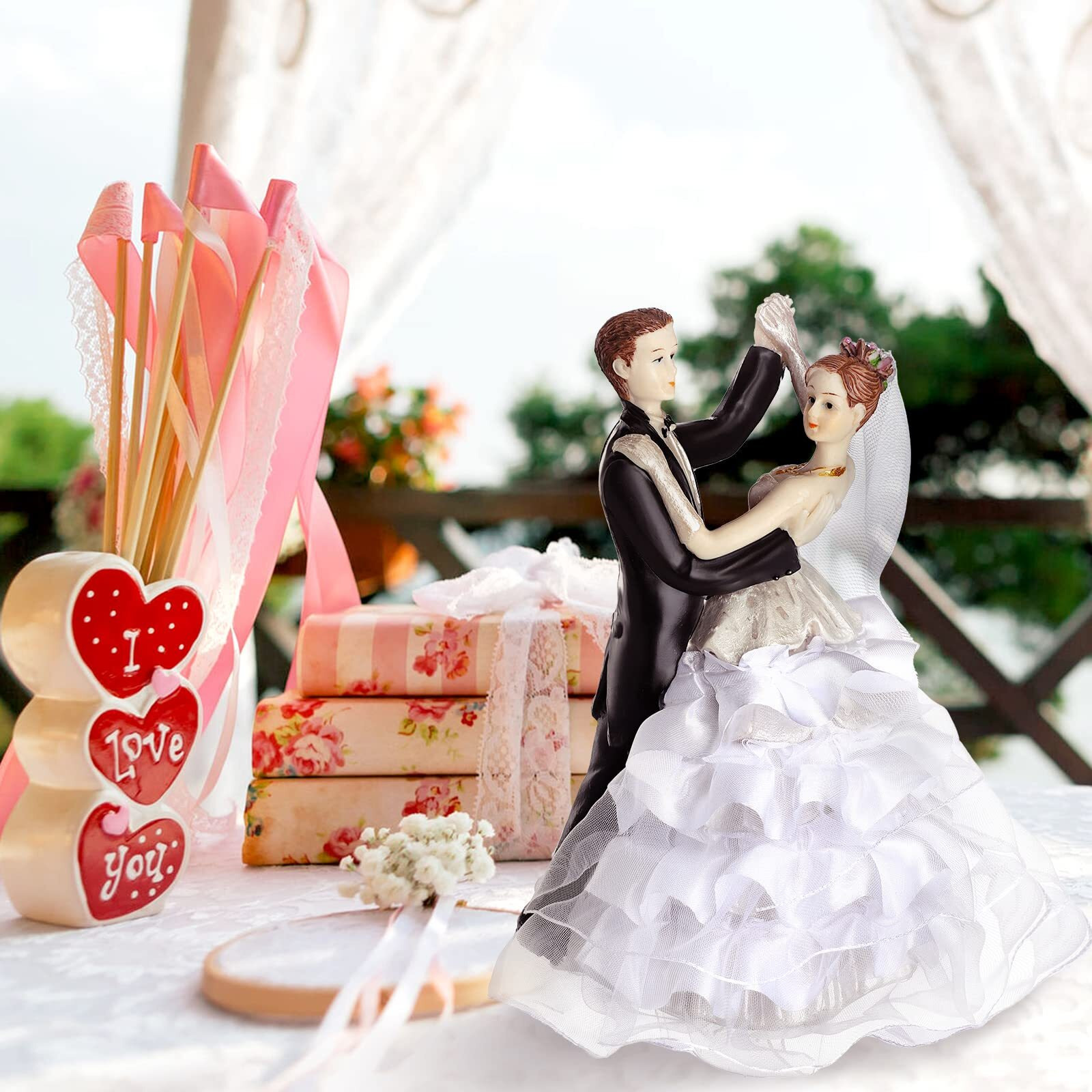 Sotiff Wedding Cake Toppers Bride And Groom Dancing Figurines Cake Topper Wedding Cake Decorations For Wedding And Engagement Party Fun Wedding Couple Figurines Gifts (Dancing Together)