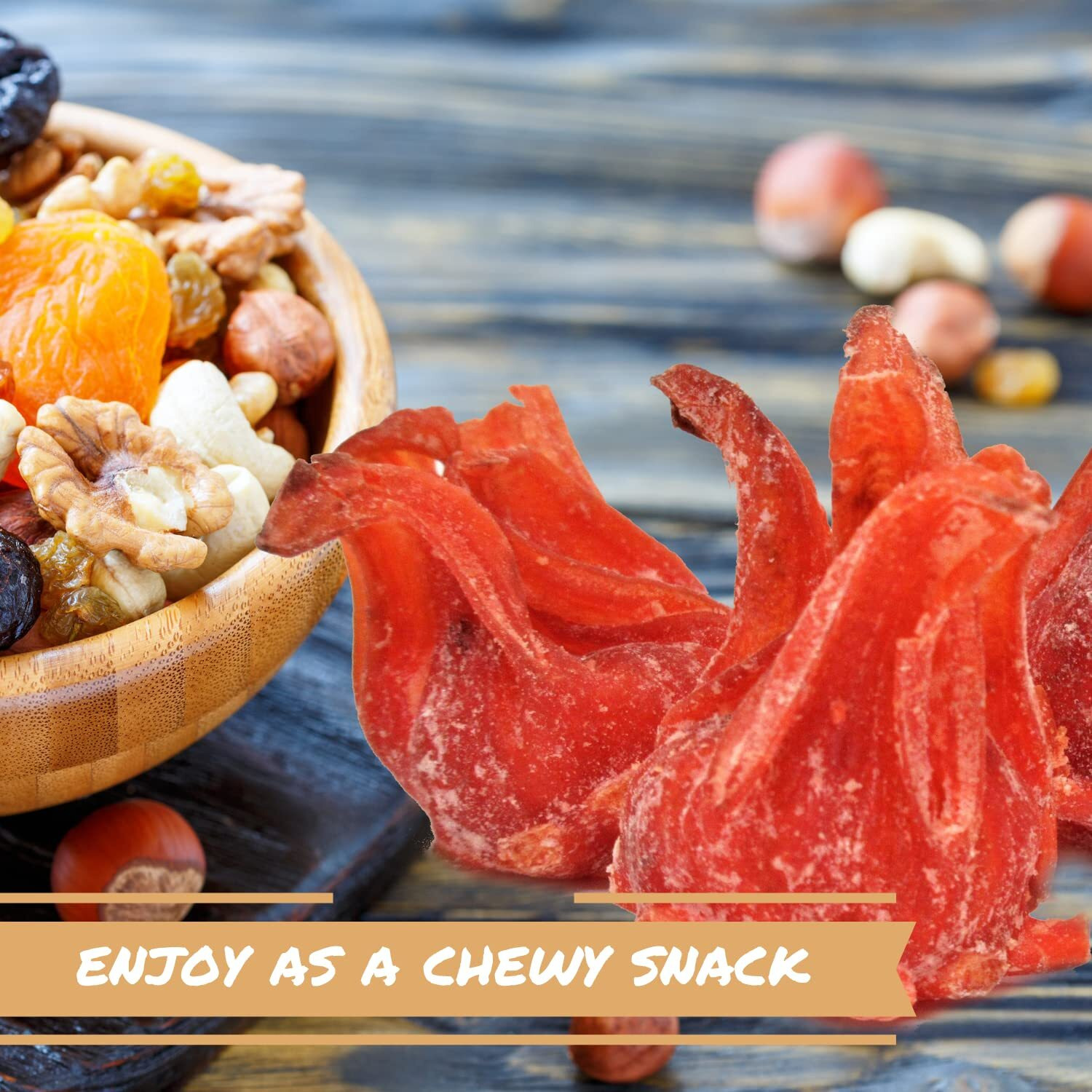 Dried Candied Hibiscus Flower By Its Delish, 1.1 Lb Bulk Bag | Edible Flowers For Cocktail Garnish Dehydrated Fruit | Vegan & Kosher