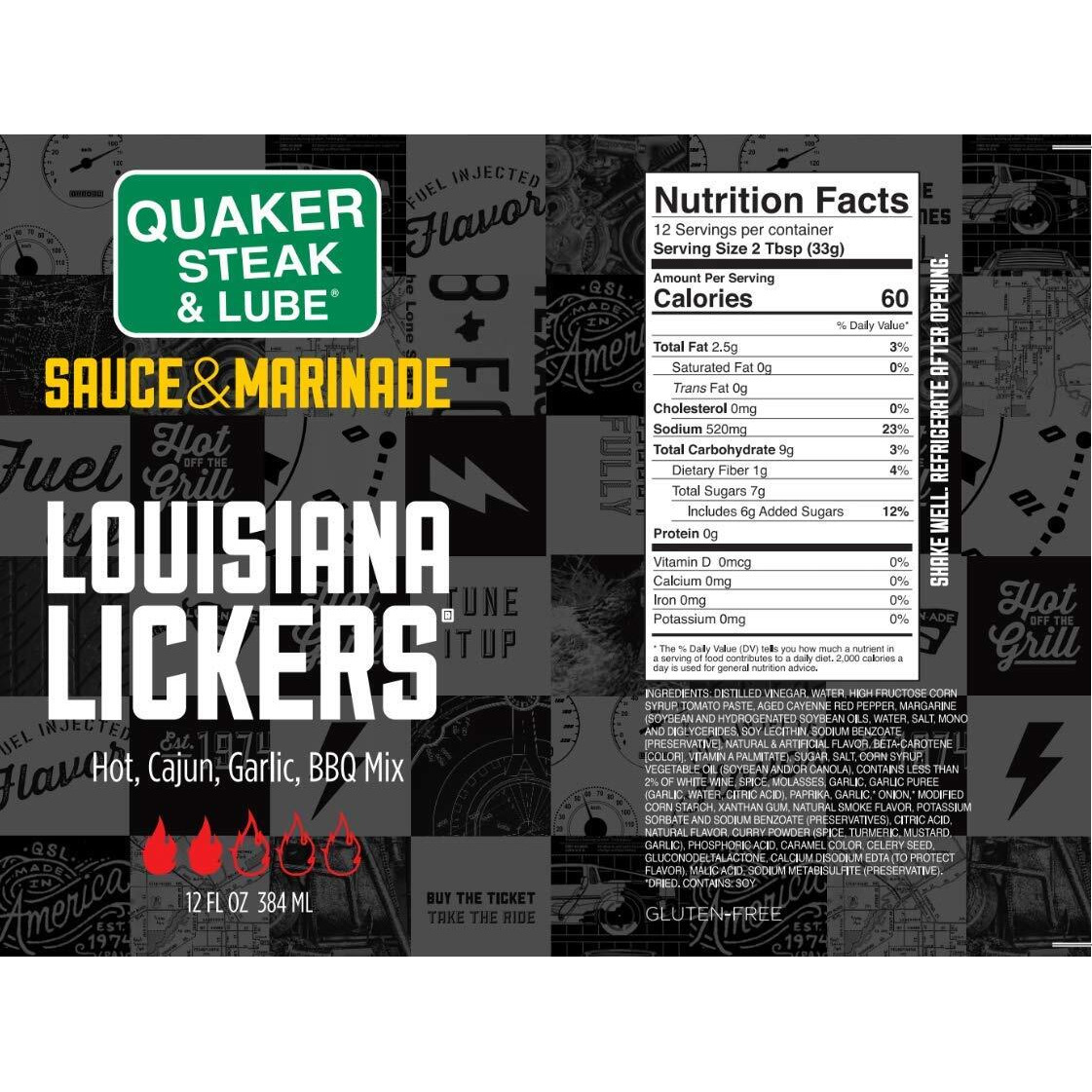 Quaker Steak And Lube Louisiana Lickers Wing Sauce - Two 12 Ounce Bottles Of Quaker Steak & Lube Louisiana Lickers Chicken Wing Sauce