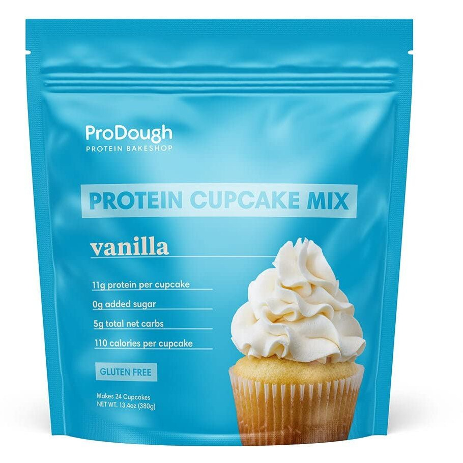 Prodough High Protein- Gluten Free Cupcake Mix, Low Carb, 13G Of Protein Per Cupcake, No Added Sugars, Keto Friendly, Makes 12, Healthy Dessert (Vanilla)