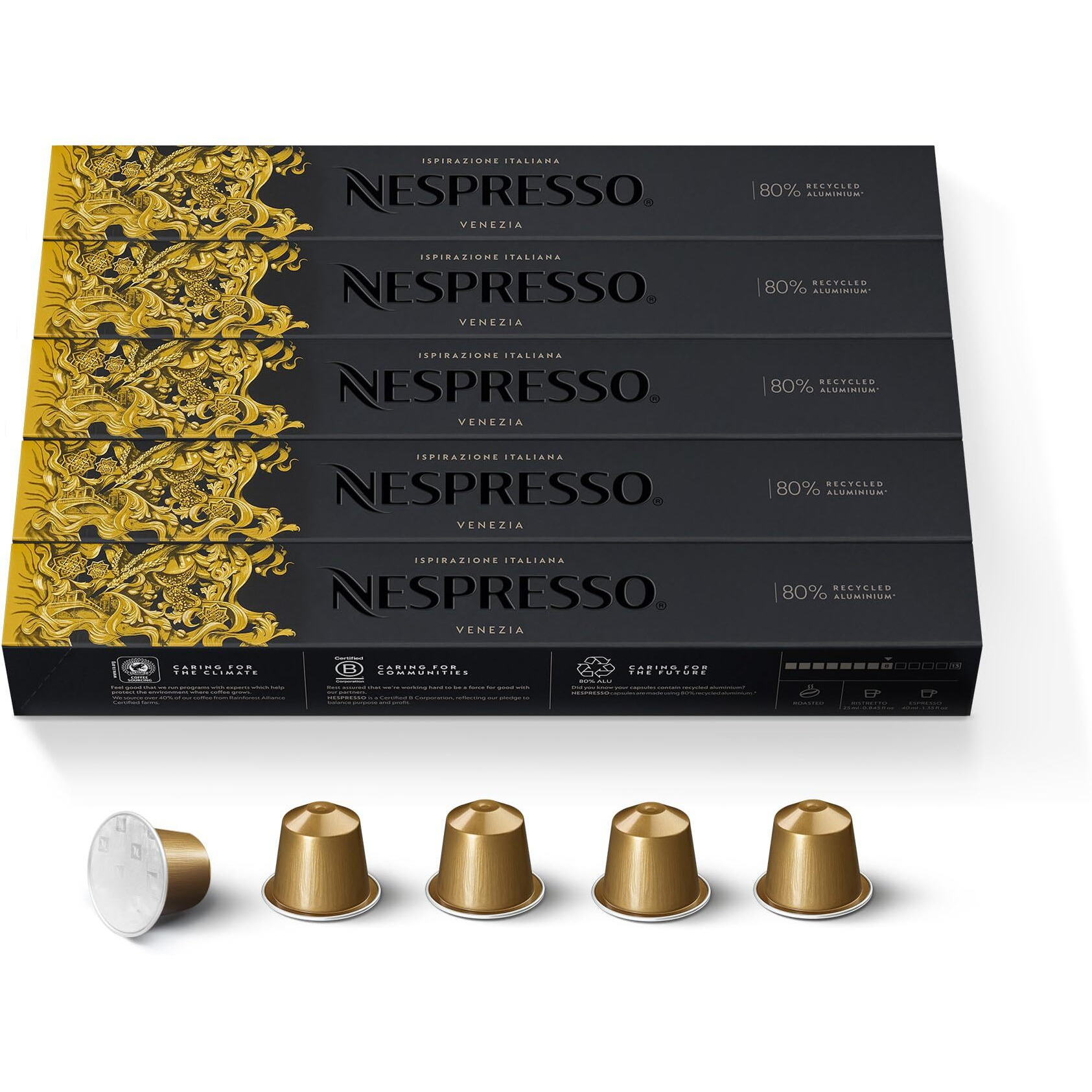 Nespresso Capsules Original Line, Ispirazione Venezia, Medium Roast Coffee Pods, 50-Count Espresso Coffee Pods