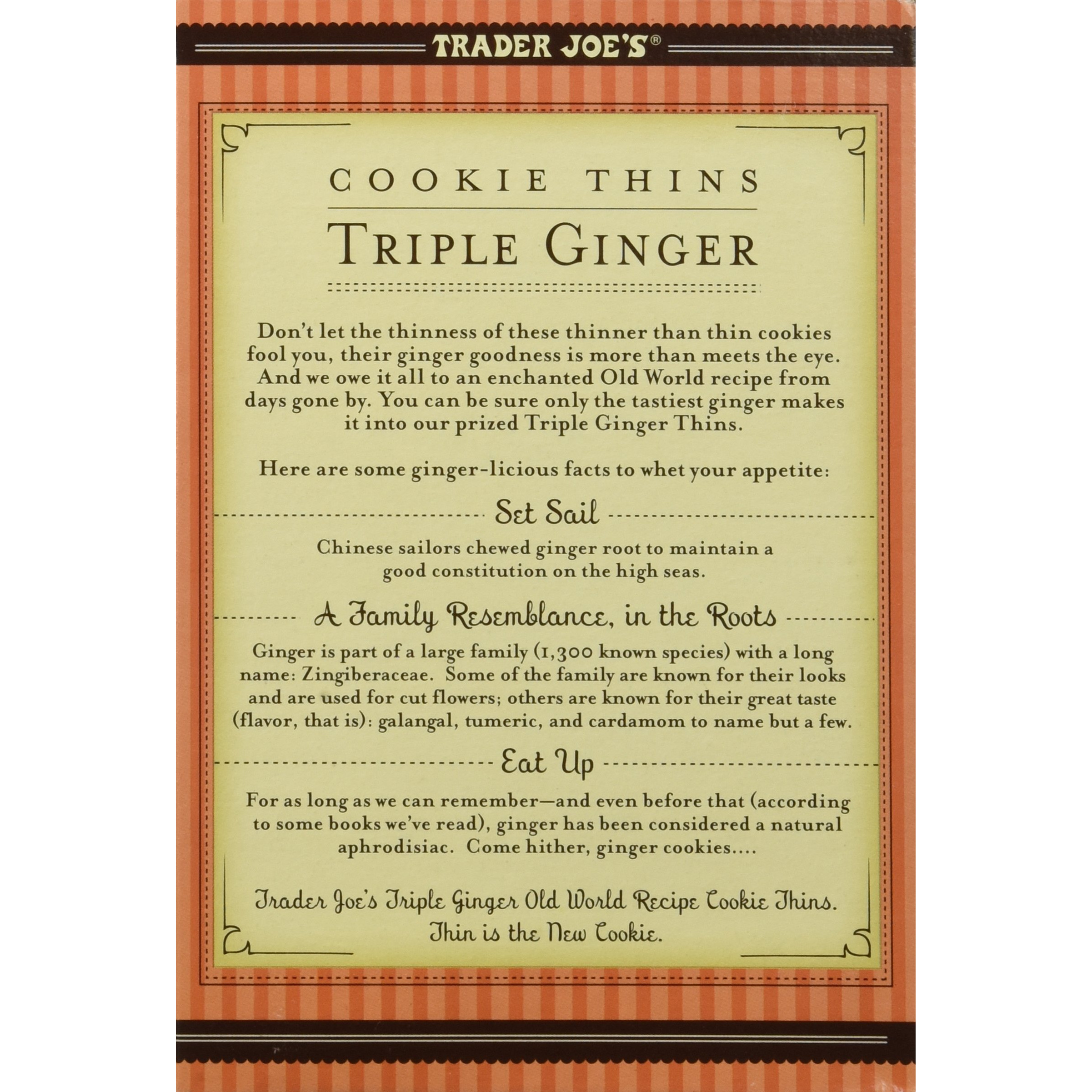 Trader Joe's Cookie Thins Triple Ginger 9 Oz