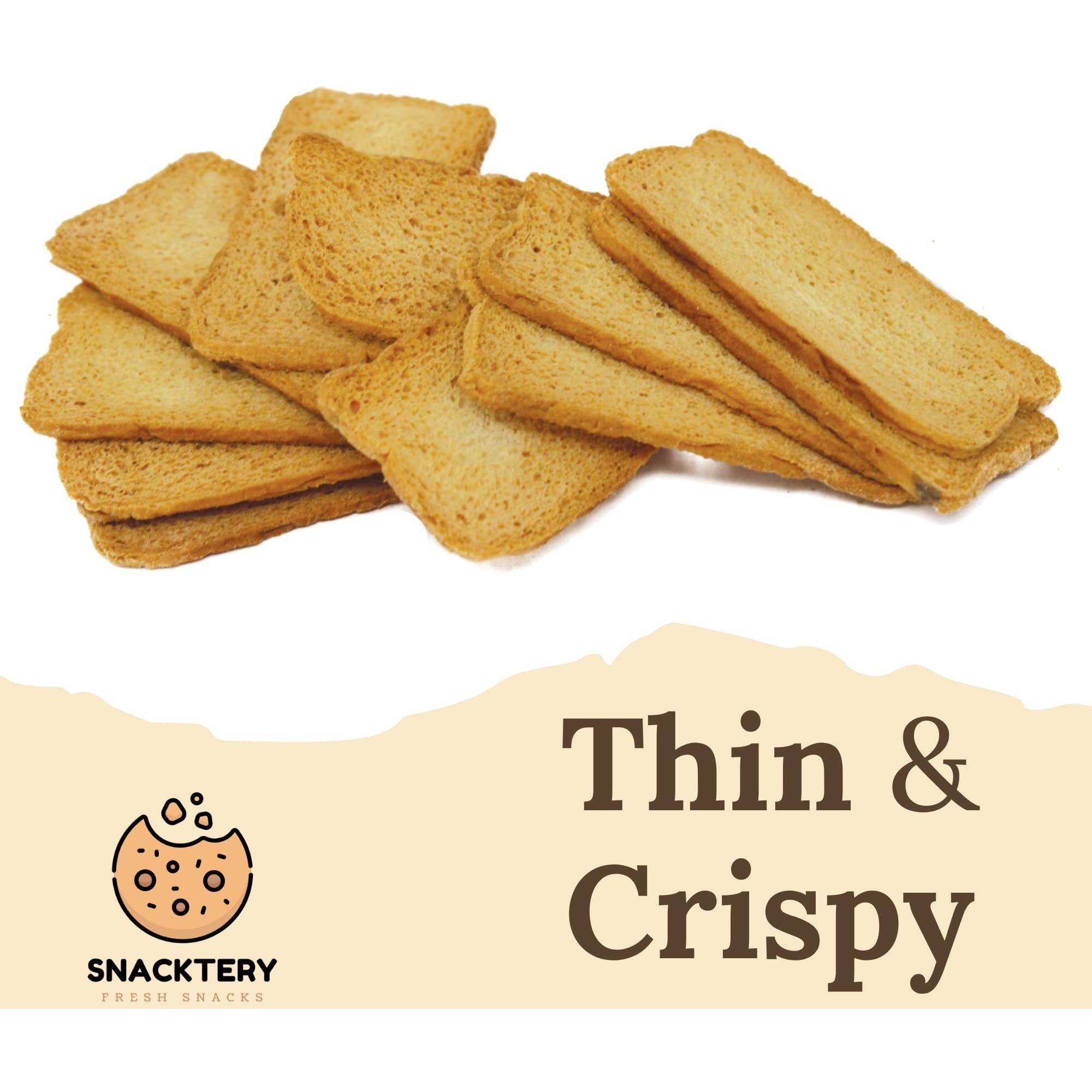 Snacktery Original Melba Toast Crackers - Thin And Crispy Flatbread Crackers - Mini Toasts For Dips, Spreads, Salads - 7 Oz