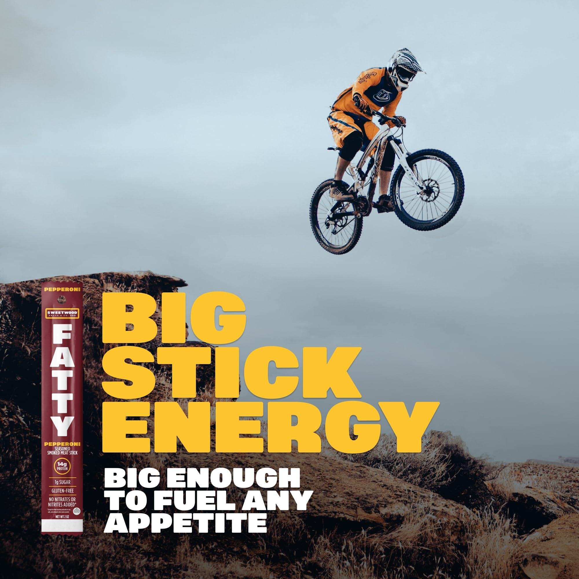 Fatty Meat Sticks, Grass-Fed Beef, High Protein Snack, Camping, Sports, Road Trip, Low Carb, Gluten Free, Msg Free, Nitrate Free, Pepperoni Flavor, 2 Ounce (Pack Of 20)