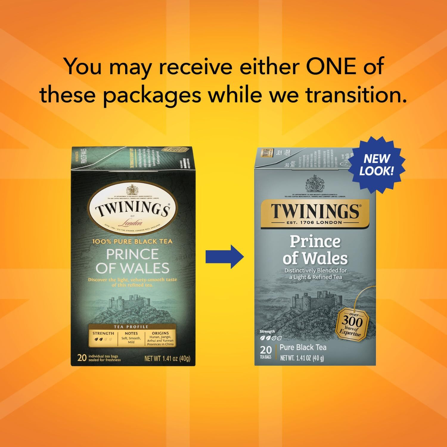Twinings Prince Of Wales Tea - A Light & Velvety Smooth Caffeinated Black Tea, Individually Wrapped Tea Bags, 20 Count (Pack Of 4)