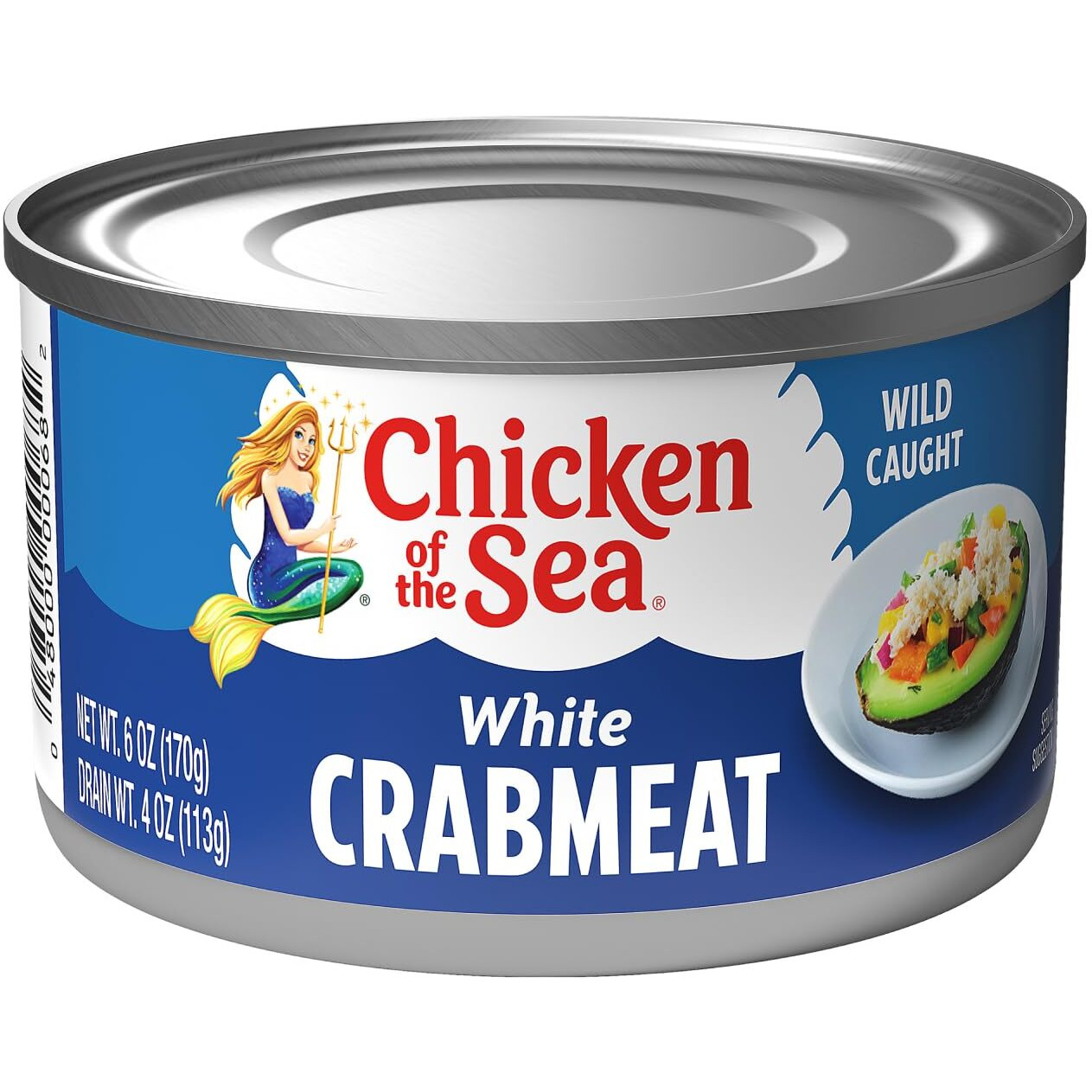 Chicken Of The Sea White Crab Meat, 6 Ounce Cans (Pack Of 12), High In Calcium, Wild Caught Canned Crabmeat