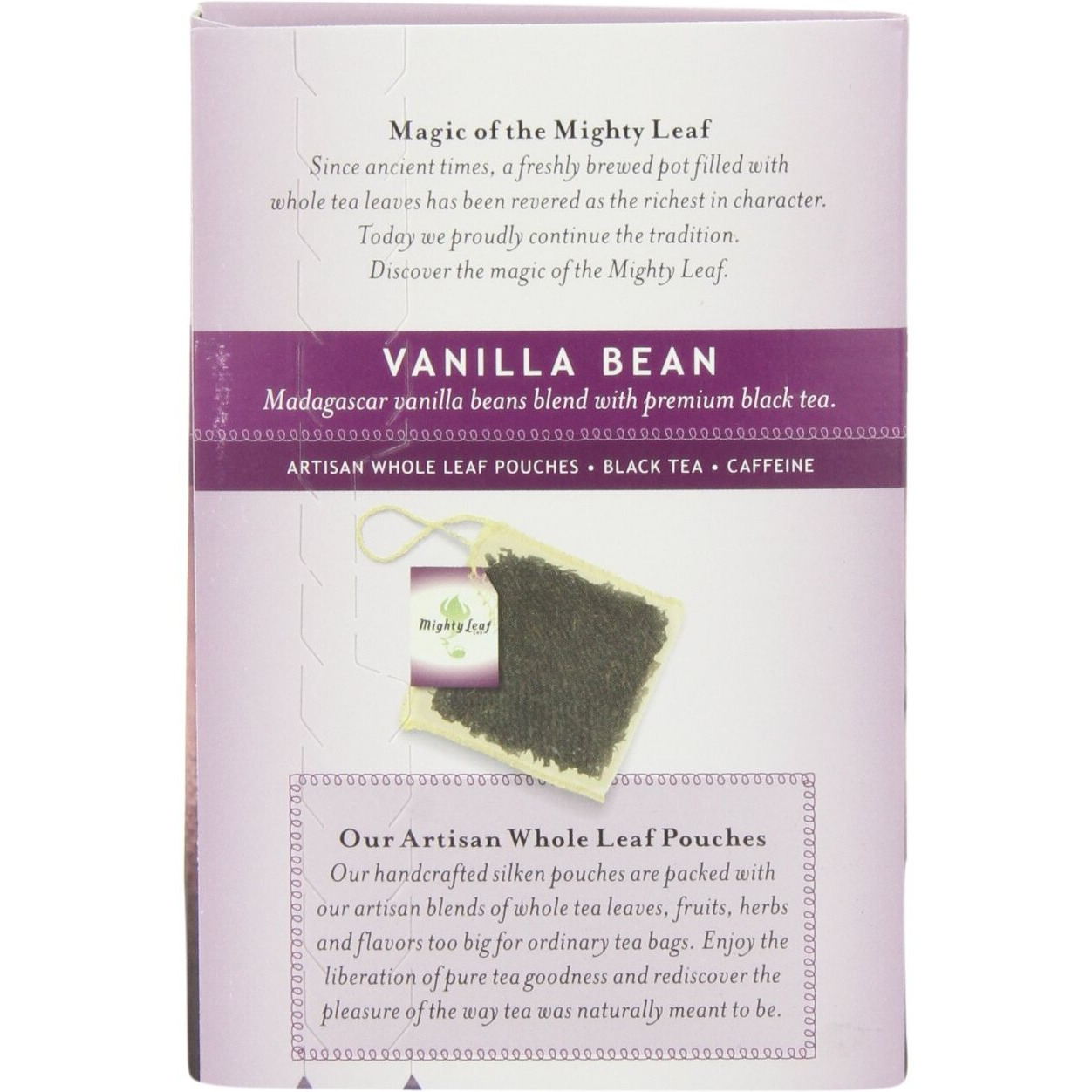 Mighty Leaf Black Tea, Vanilla Bean, 15 Pouches (Pack Of 3)