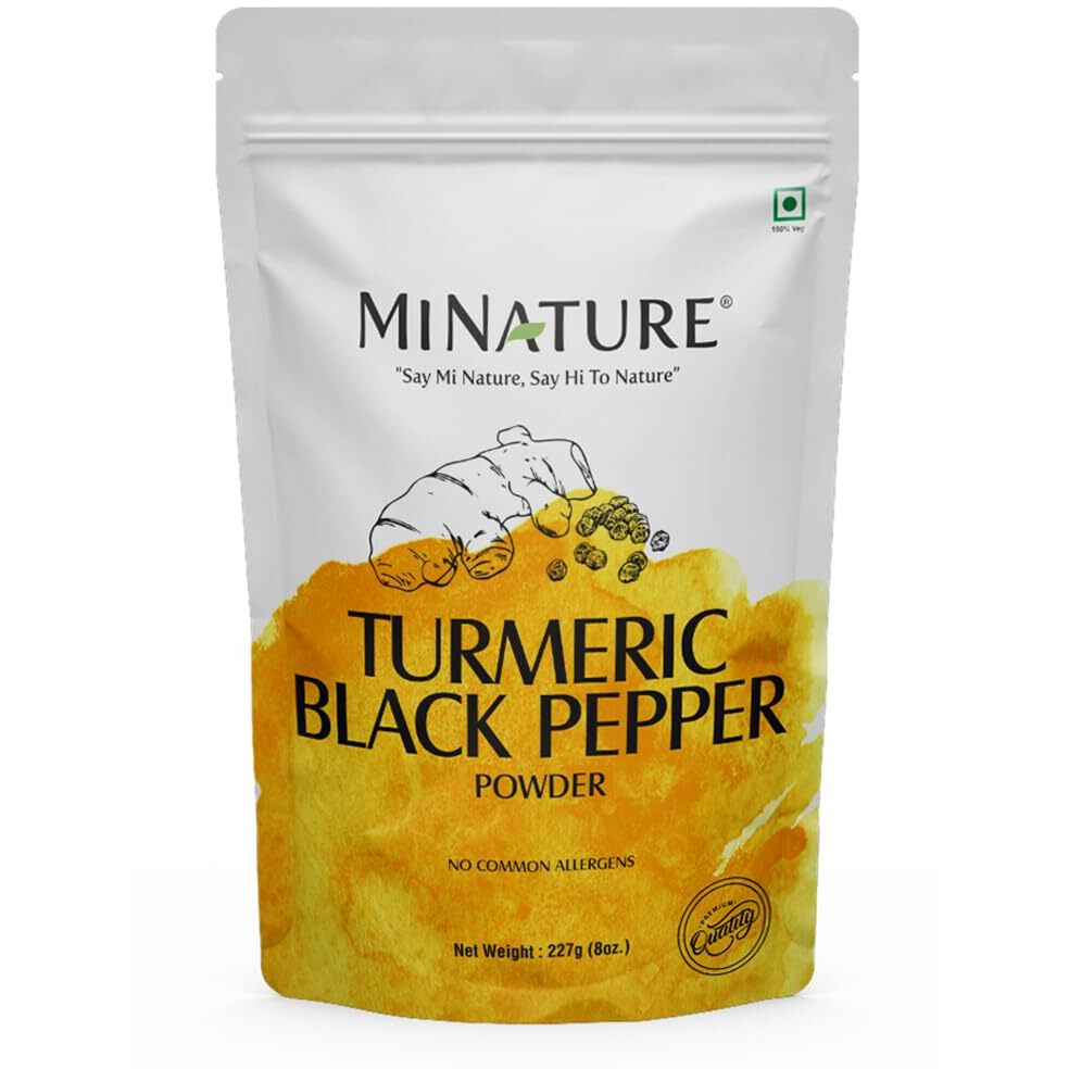 Minature Turmeric Black Pepper Powder, Curcuma Longa With Piper Nigrum,Vegan, Gluten-Free, Non-Gmo 227 Gram, 0.5 Lb