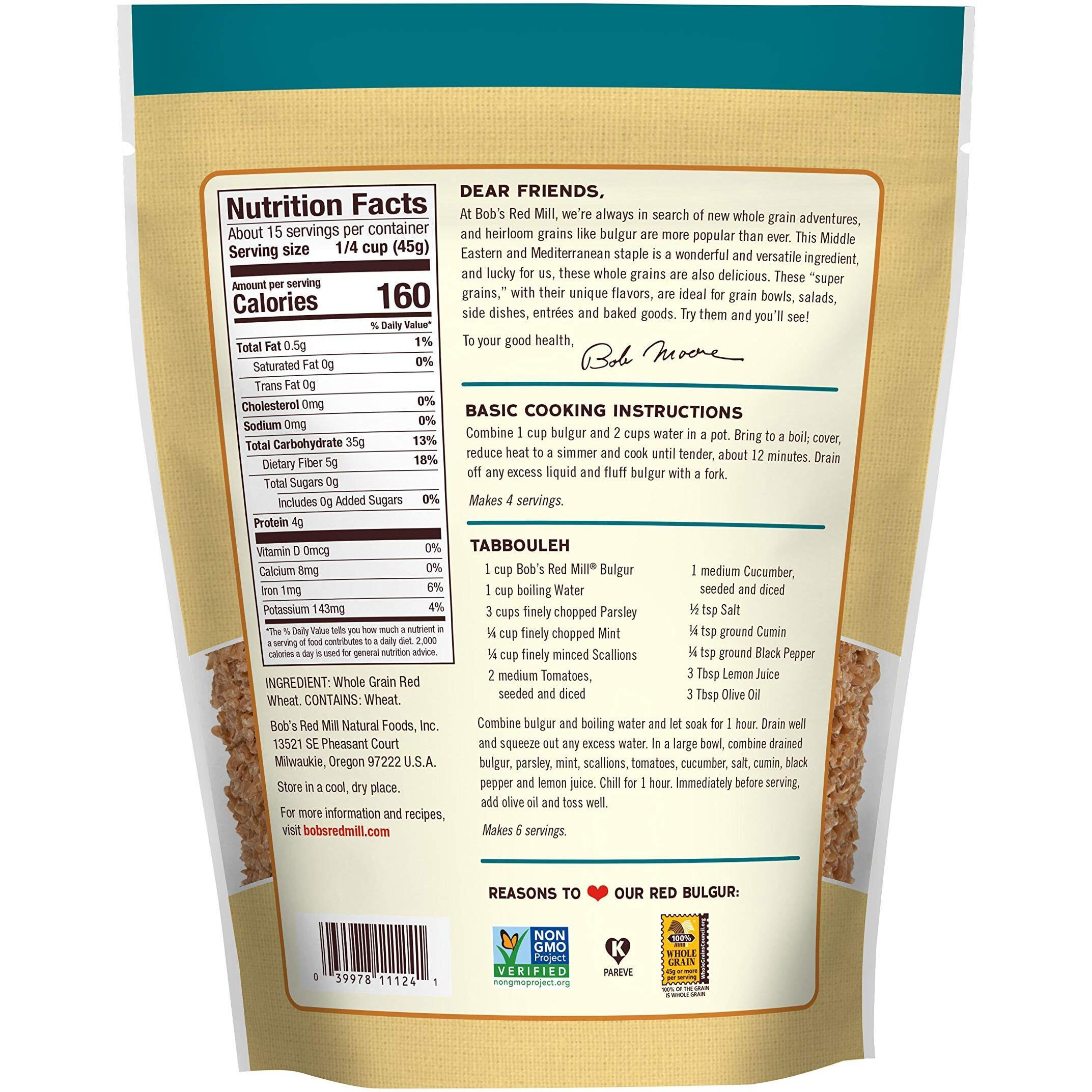 Bob's Red Mill Red Bulgur Hard Wheat, 24 Ounce (Pack Of 2)