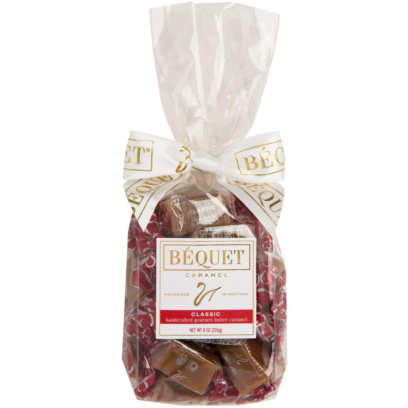 B  Quet Caramel - Classic - Caramel Candy Individually Wrapped - Gourmet Caramel Candy - Made In Montana - Kosher (Star D) And Gluten Free - 8 Oz Gift Bag
