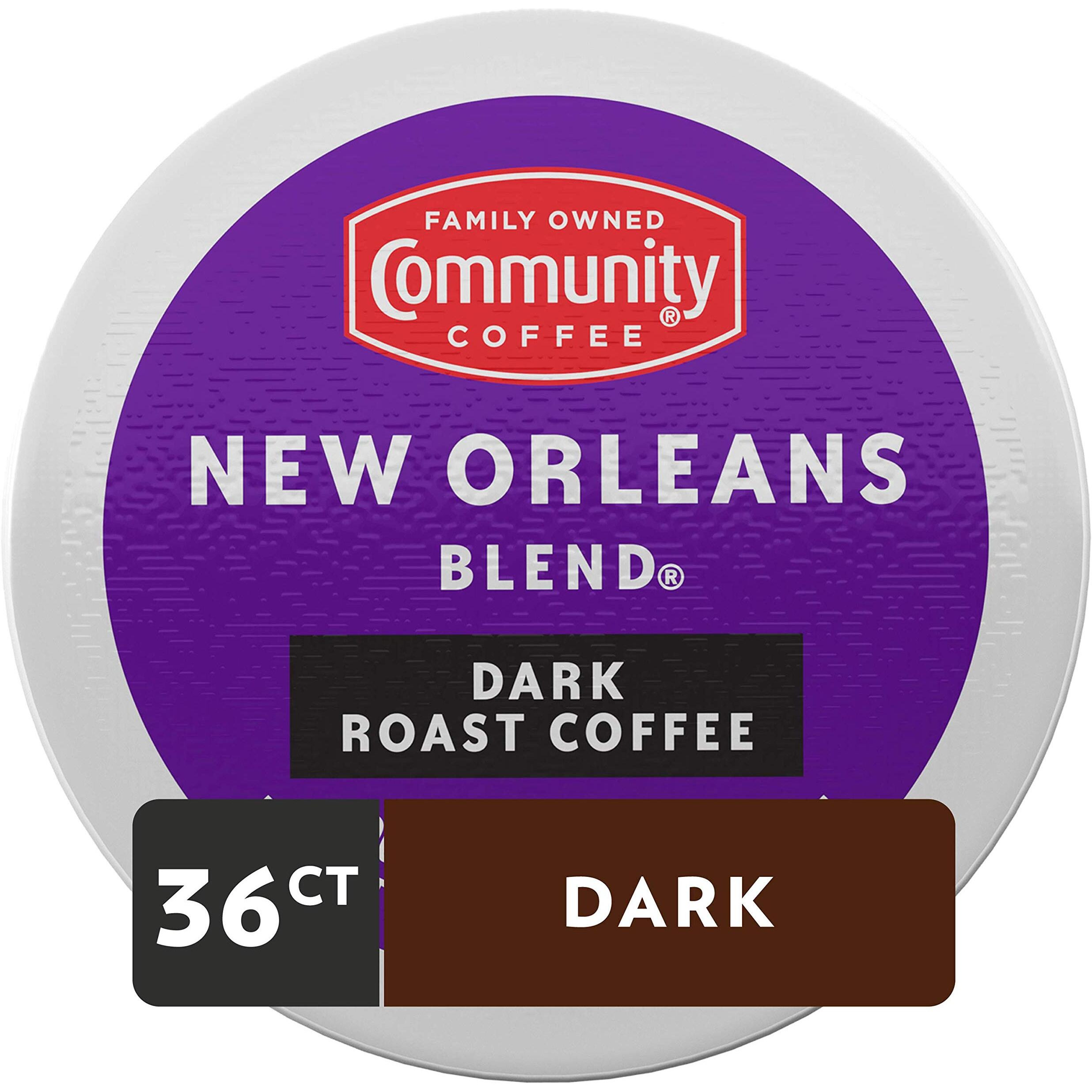 Community Coffee New Orleans Blend 36 Count Coffee Pods, Special Dark Roast, Compatible With Keurig 2.0 K-Cup Brewers, 12 Count (Pack Of 3)
