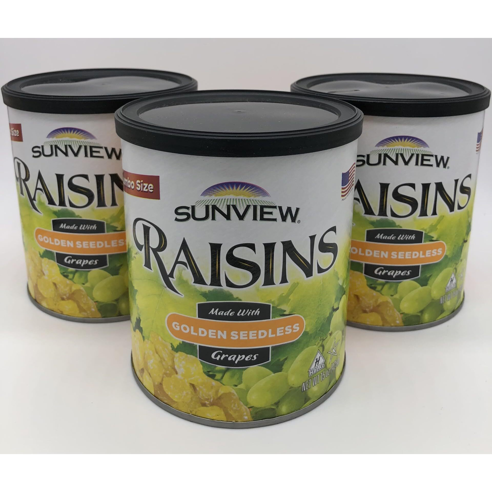 Jumbo Golden Seedless Raisins 3 15 Oz. Canisters