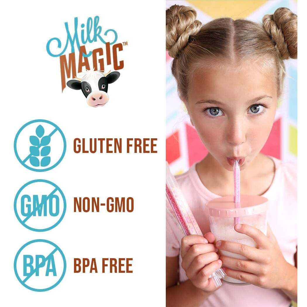 Milk Magic Chocolate Milk Flavoring Straws | Gluten-Free Bpa Free Non-Gmo Low In Sugar All-Natural Flavor Straws | Encourage Milk Drinking With Flavor-Filled Straws - Includes 72 Milk Straws