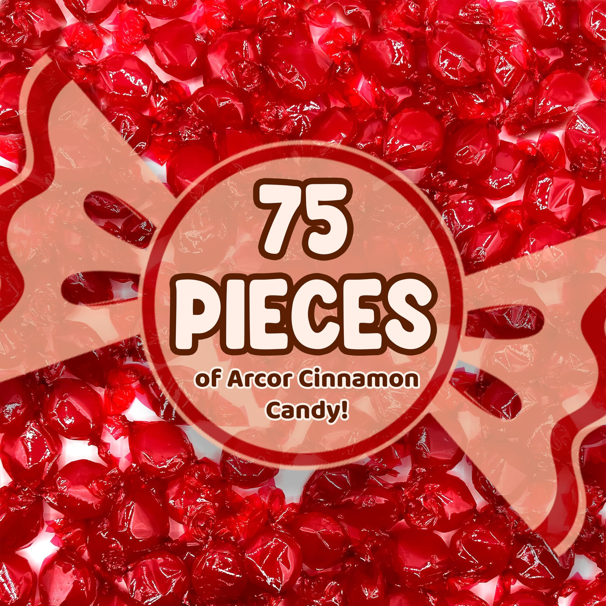 Arcor Cinnamon Hard Candy Bulk - 1 Pound Of Approx 75 - Cinnamon Candy - Hard Candy Individually Wrapped, Christmas Candy Bulk