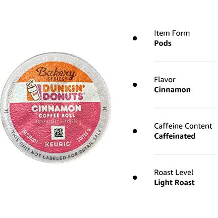 Dunkin' Donuts - Cinnamon Coffee Roll - K-Cup Pods 30 Count (Packaging May Vary)