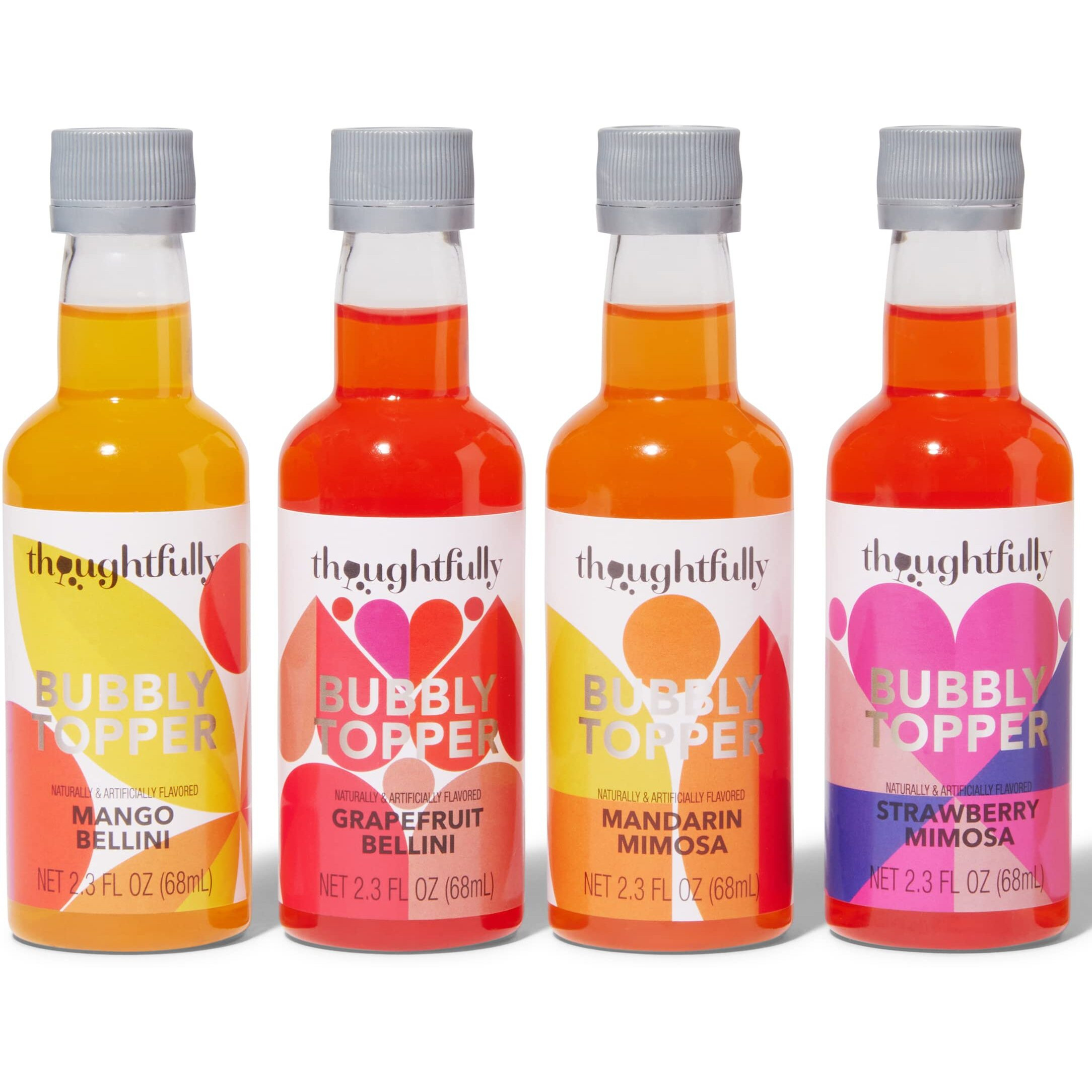 Thoughtfully Cocktails, Bubbly Toppers Gift Set, Add A Splash Of Flavor To Champagne Or Prosecco With 5 Unique Flavors, Set Of 5 (Contains No Alcohol)