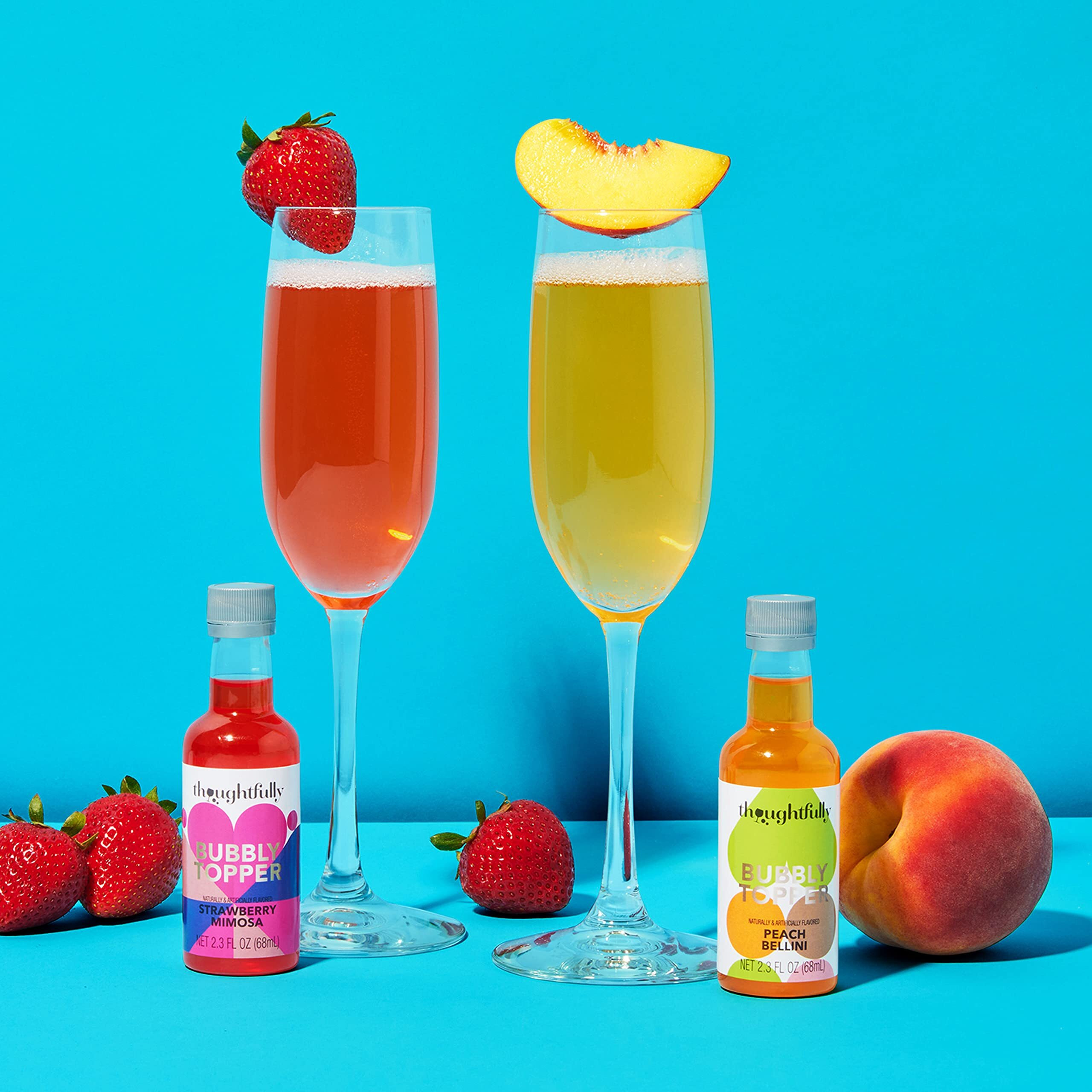 Thoughtfully Cocktails, Bubbly Toppers Gift Set, Add A Splash Of Flavor To Champagne Or Prosecco With 5 Unique Flavors, Set Of 5 (Contains No Alcohol)