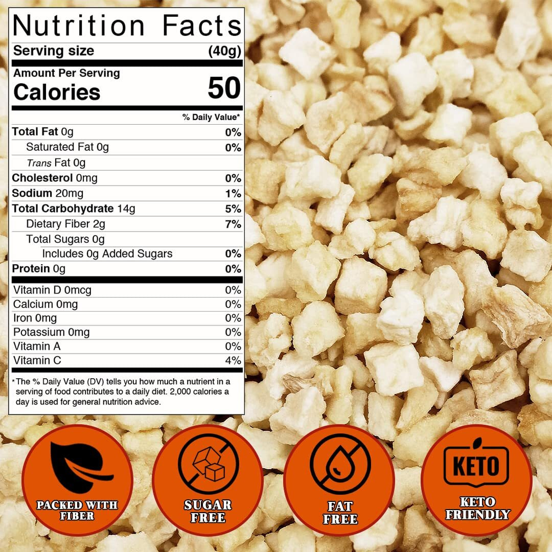 Presto Sales Dried Apple Cubes 48 Oz | All Natural Dried Fruit Snack | Vegan, Non-Gmo Dehydrated Fruit | Packed Fresh In Resealable 3 Lbs Pouch Bag