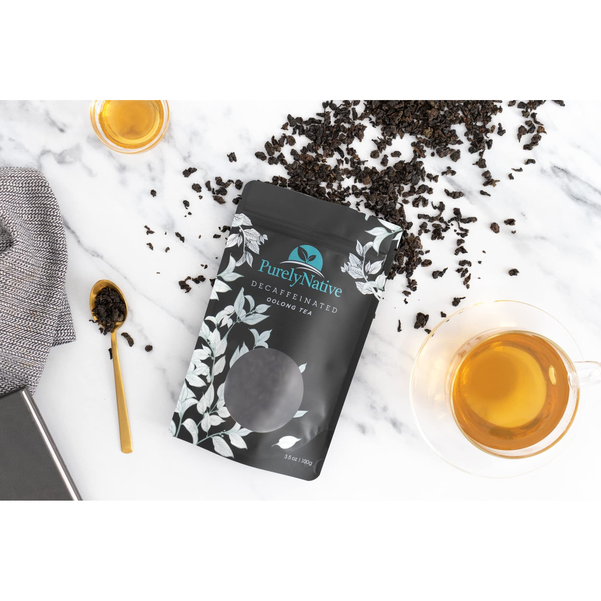 Decaffeinated Oolong Tea Loose Leaf, Great For Hot Brew, Iced Or Kombucha Tea | Loose Leaf Decaf Oolong Tea Leaves 3.5Oz (About 40+ Cups)
