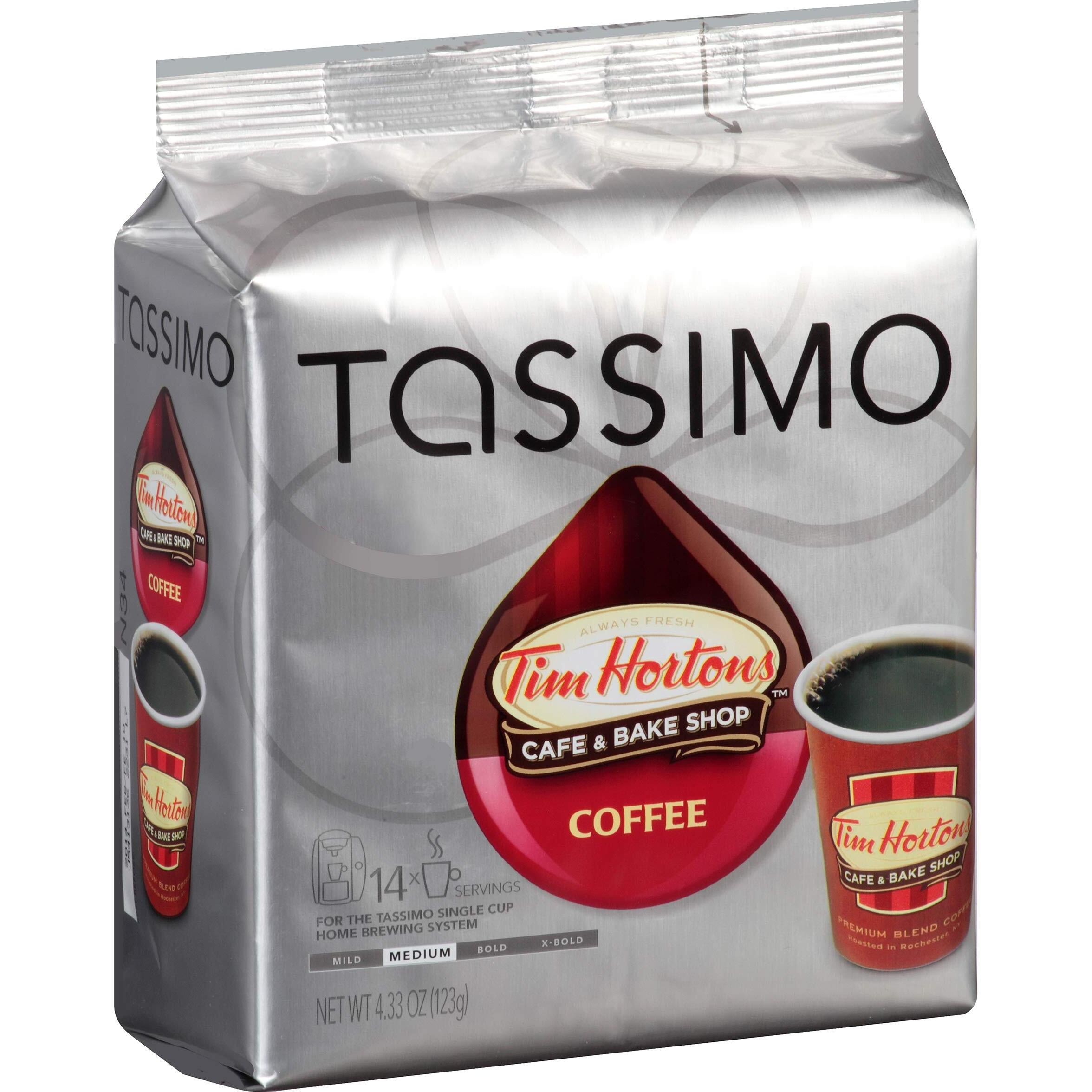 Tassimo Tim Hortons Cafe & Bake Shop Medium Roast Coffee T-Discs For Tassimo Single Cup Home Brewing Systems (14 Ct Pack)