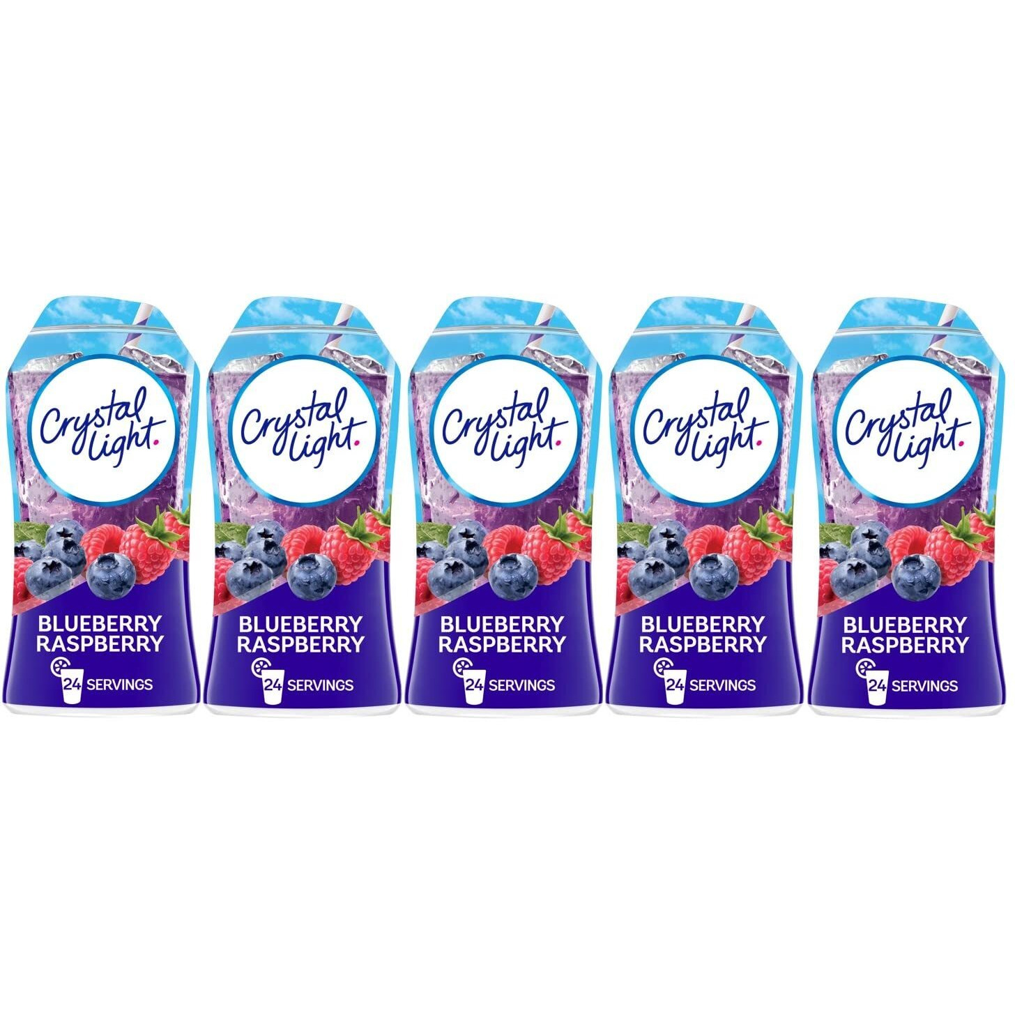 Crystal Light Liquid Enhancer 5 Pack 1.62 Fl Oz Bottles (Blueberry Raspberry)