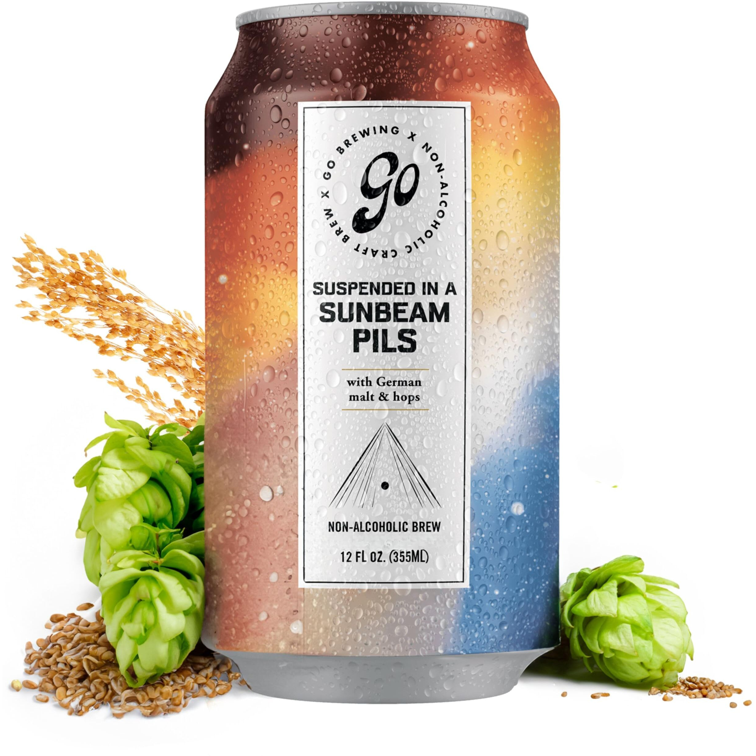 Go Brewing Non-Alcoholic Brew, Suspended In A Sunbeam Pils - Low-Calorie - Non-Alcoholic Brews, Crafted In Small Batches, 12 Fl Oz Cans, 12-Pack