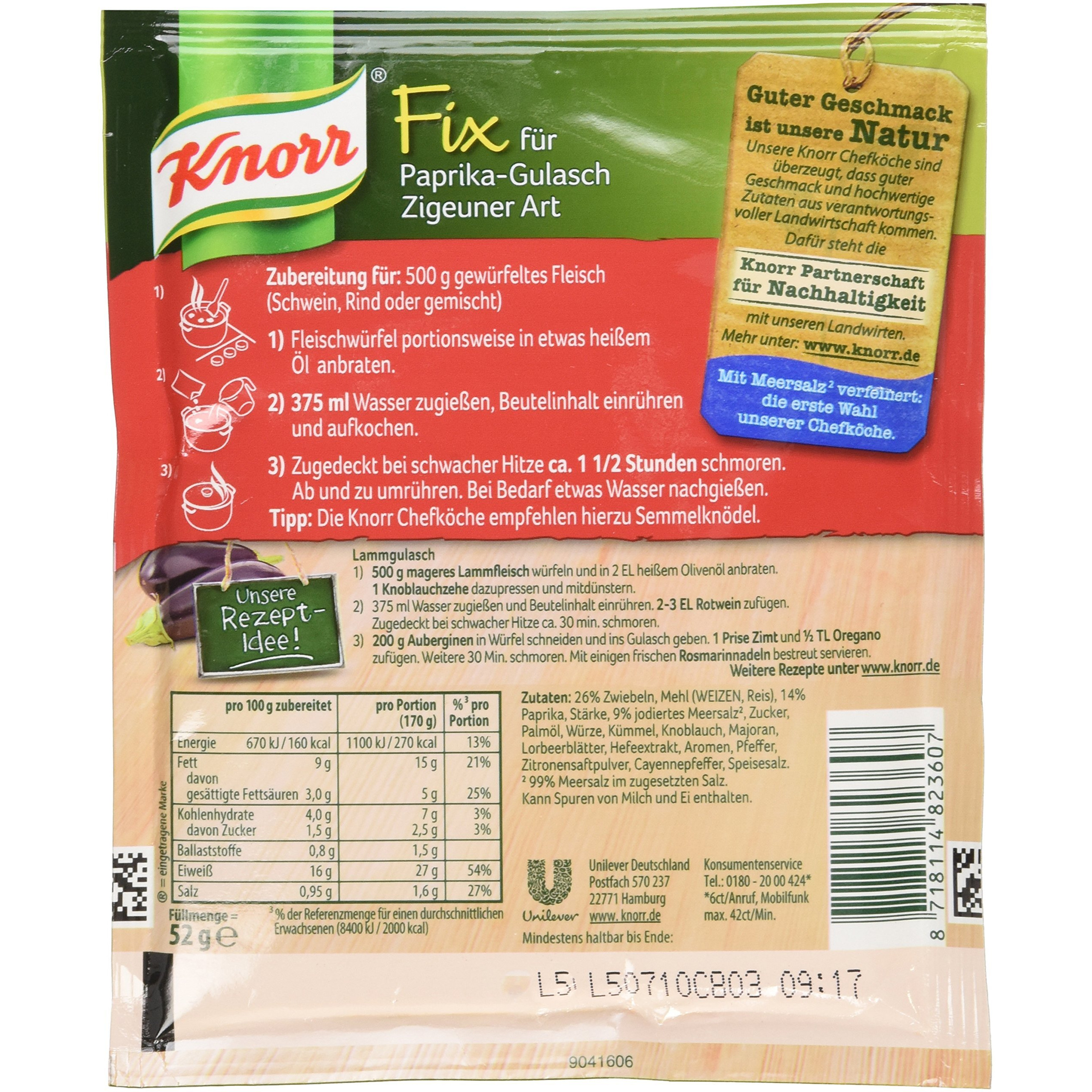Knorr Fix Gulasch With Bellpeppers (Paprika-Gulsch Zigeuner Art) (Pack Of 4)