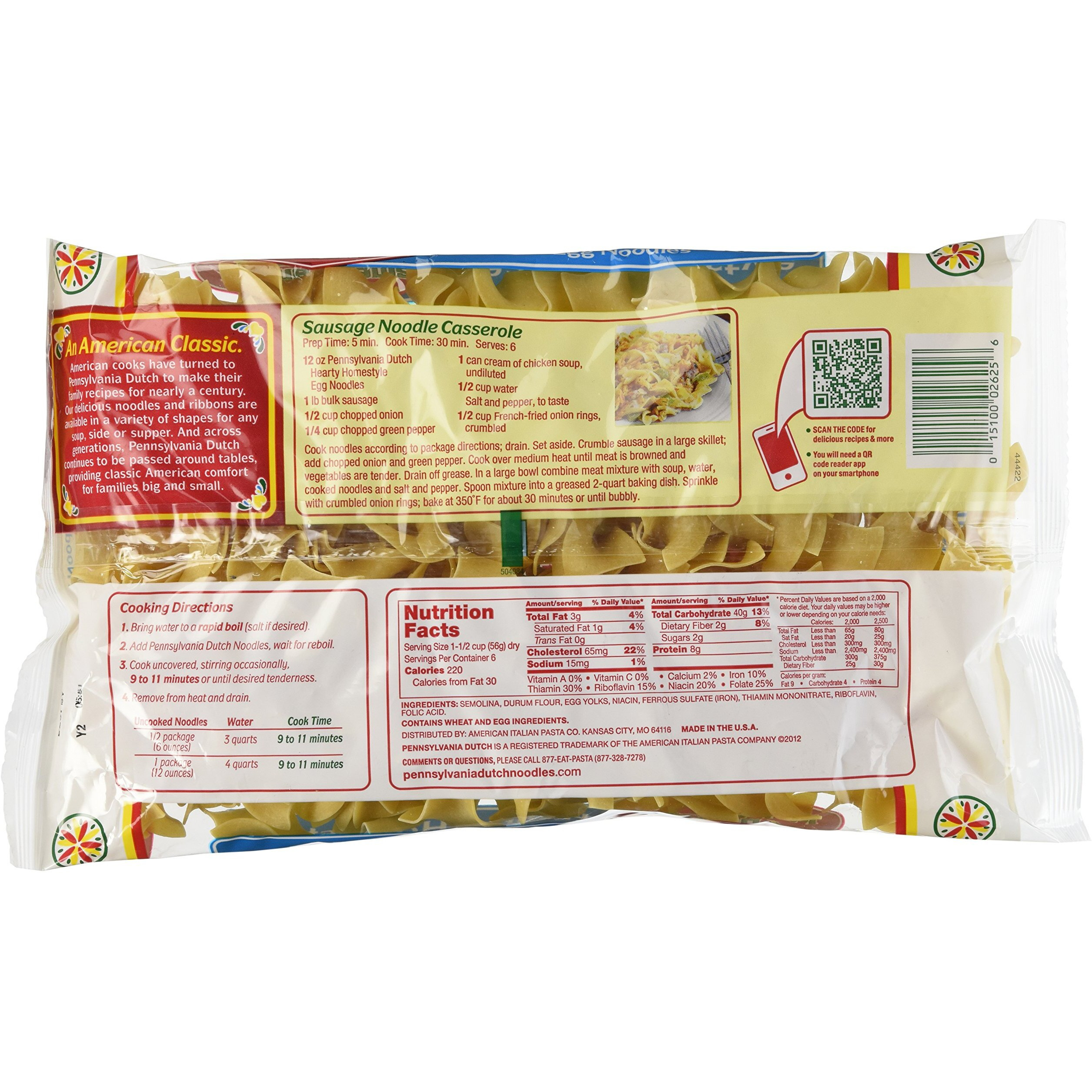 Pennsylvania Dutch Hearty Homestyle Egg Noodles, 12 Oz. Bag (Quantity Of 2)
