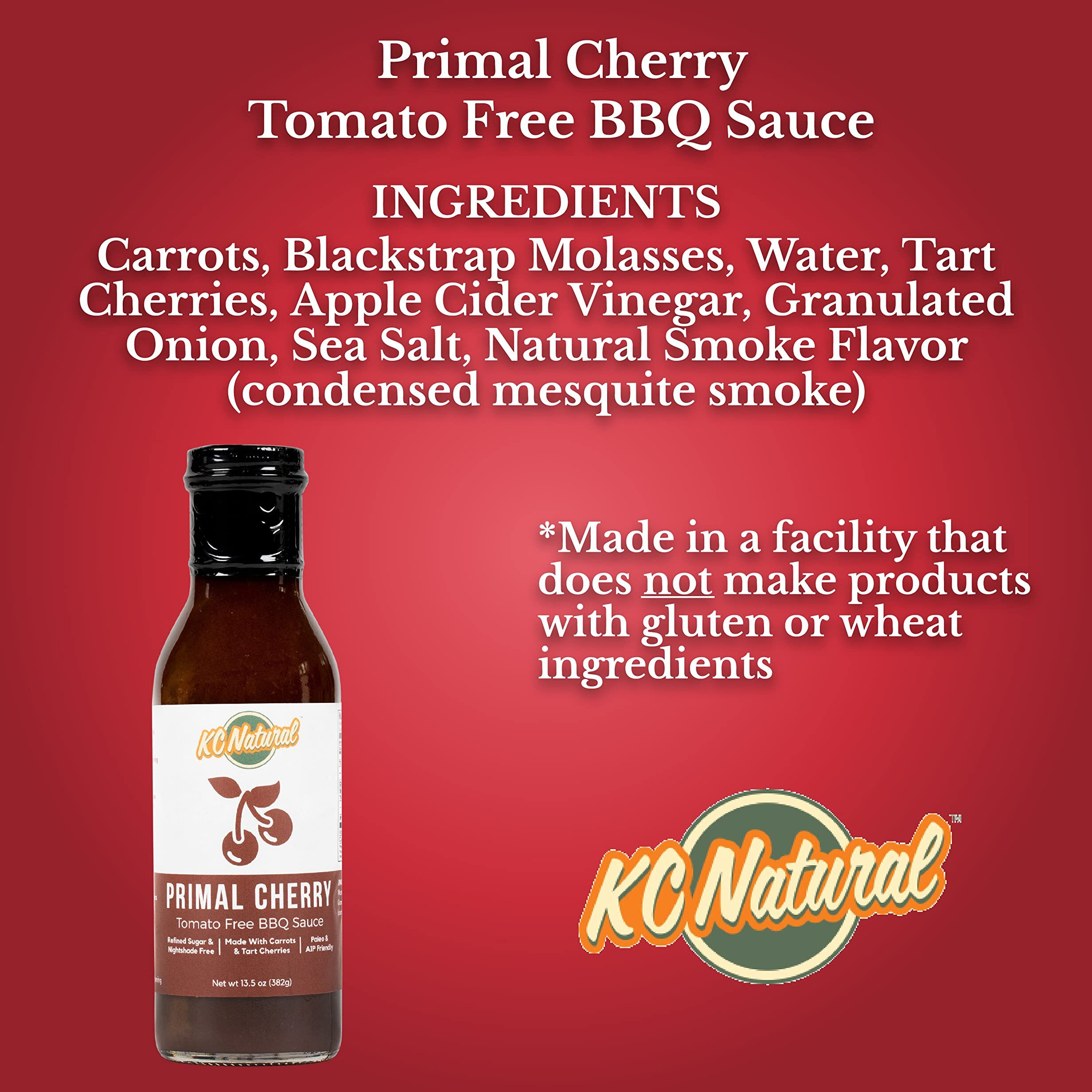 Kc Natural - Paleo Aip Barbecue Sauce, Primal Cherry, 14 Oz (1 Pack)