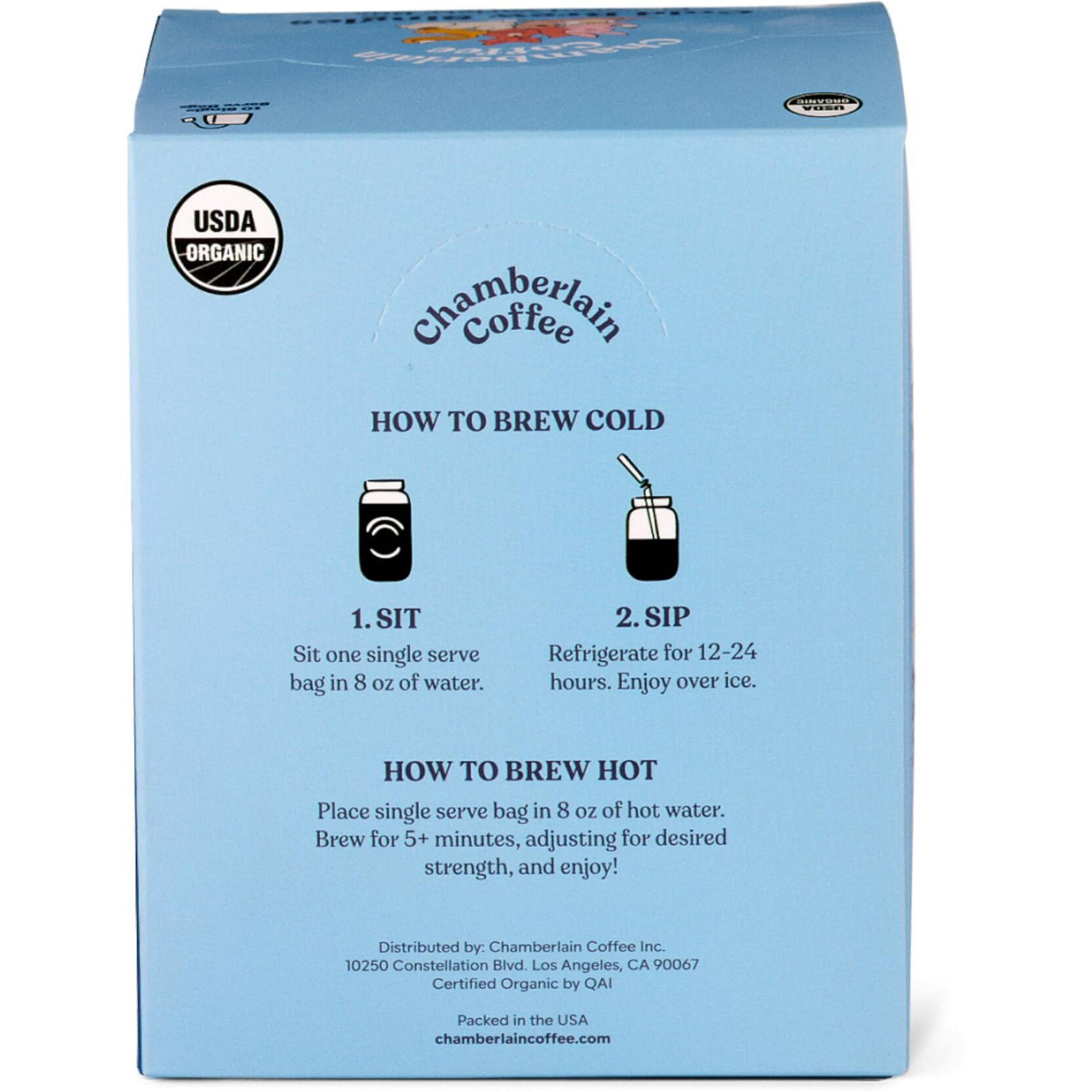 Chamberlain Coffee Flavored Cold Brew Singles Variety Pack - Cold Brew Coffee Grounds - Brew Hot Or Iced - Organic Coffee Single Serve Bags - 10 Cold Brew Sachets