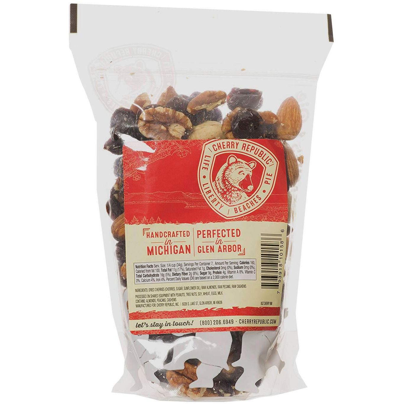 Cherry Republic Cherry Nut Mix - Nutrition-Rich Trail Mix Featuring Montmorency Tart Dried Cherries, Almonds, Cashews & Pecans - Assorted Nut Mix - All-Purpose, Healthy Snack Mix - 8 Ounces
