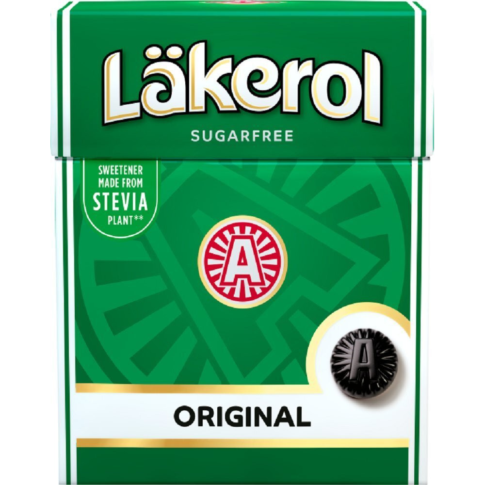 4 Boxes X 25G Of Lkerol Original - Swedish - Sugar Free - Licorice & Menthol - Stevia - Pastilles - Lozenges - Drops - Dragees - Candies - Sweets