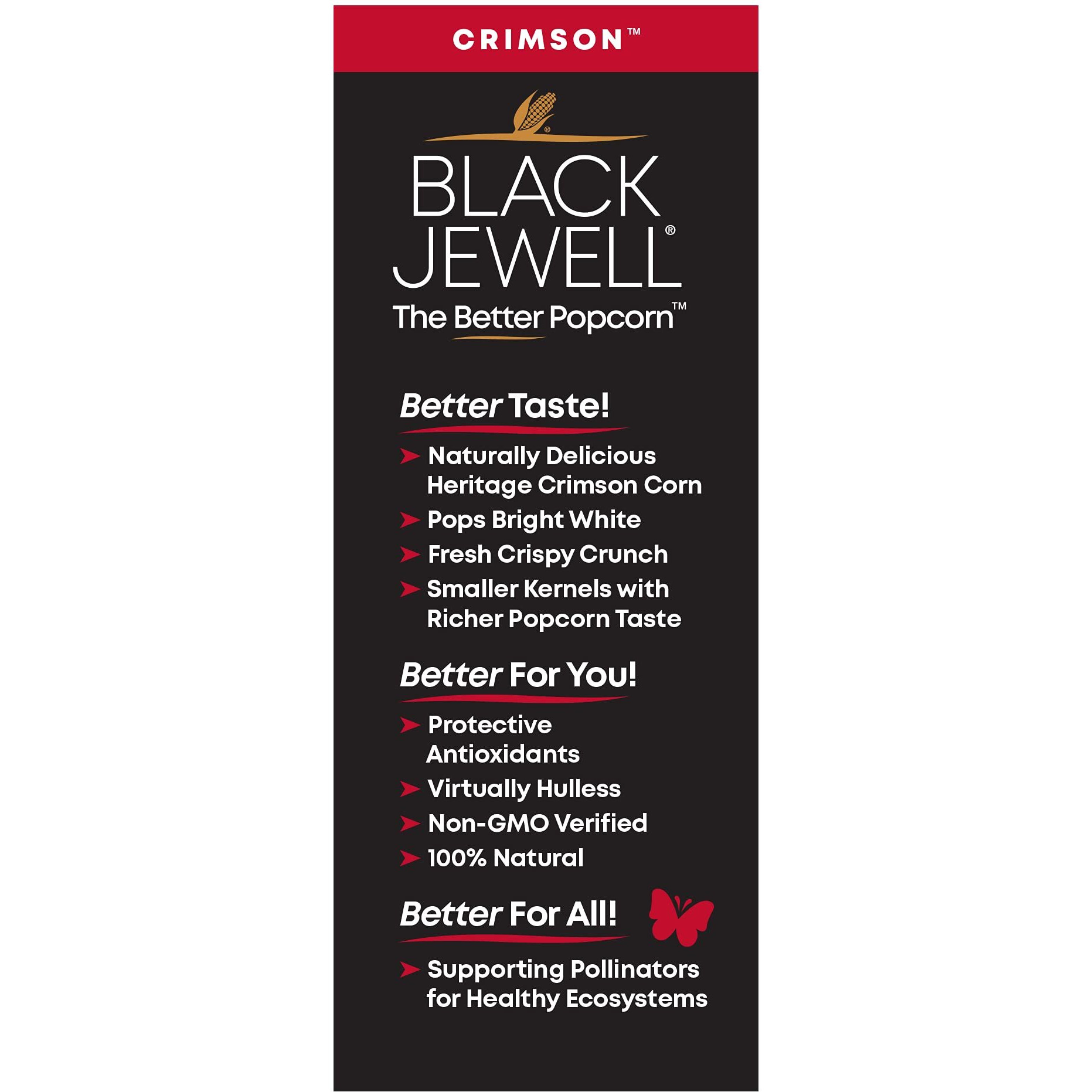 Black Jewell Gourmet Popcorn Kernels, Crimson Red, 28.35 Ounces (Pack Of 3)