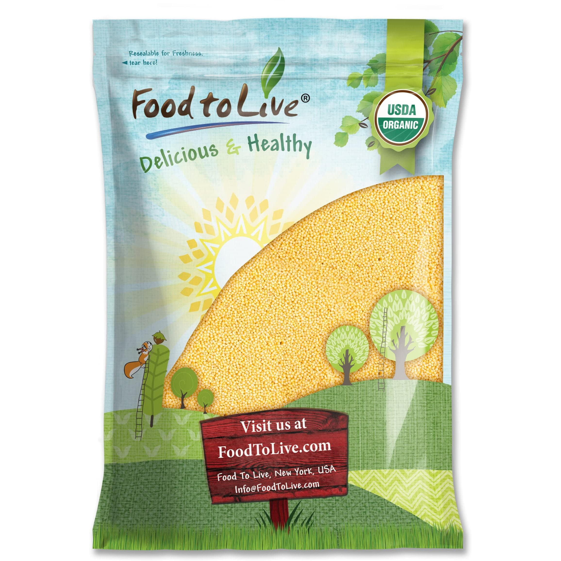 Food To Live Organic Hulled Millet, 15 Pounds - Whole Grain Seeds, Non-Gmo, Kosher, Raw, Bulk, Product Of The Usa