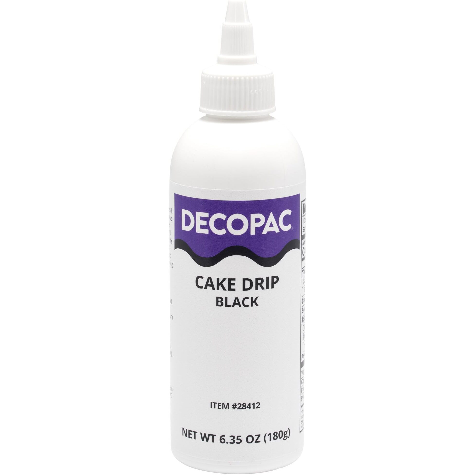 Decopac Cake Drip, Black Color, Vanilla Flavor, Matte Like Chocolate, 6.35 Oz