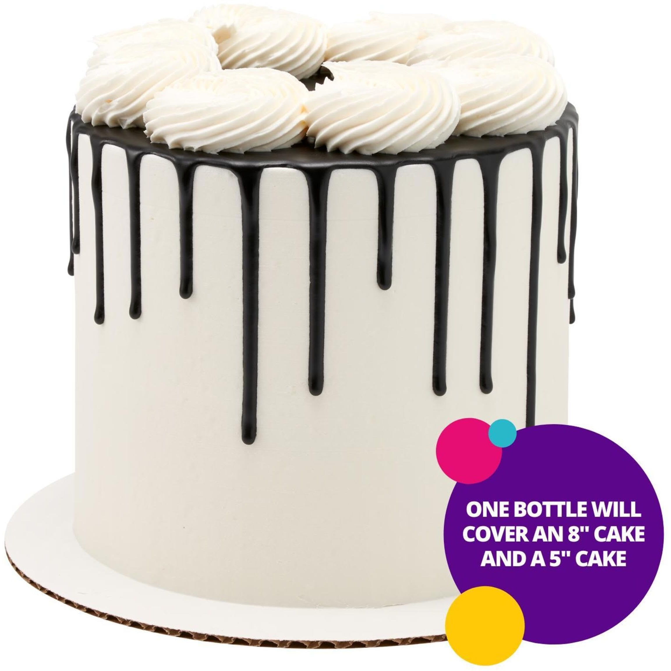 Decopac Cake Drip, Black Color, Vanilla Flavor, Matte Like Chocolate, 6.35 Oz