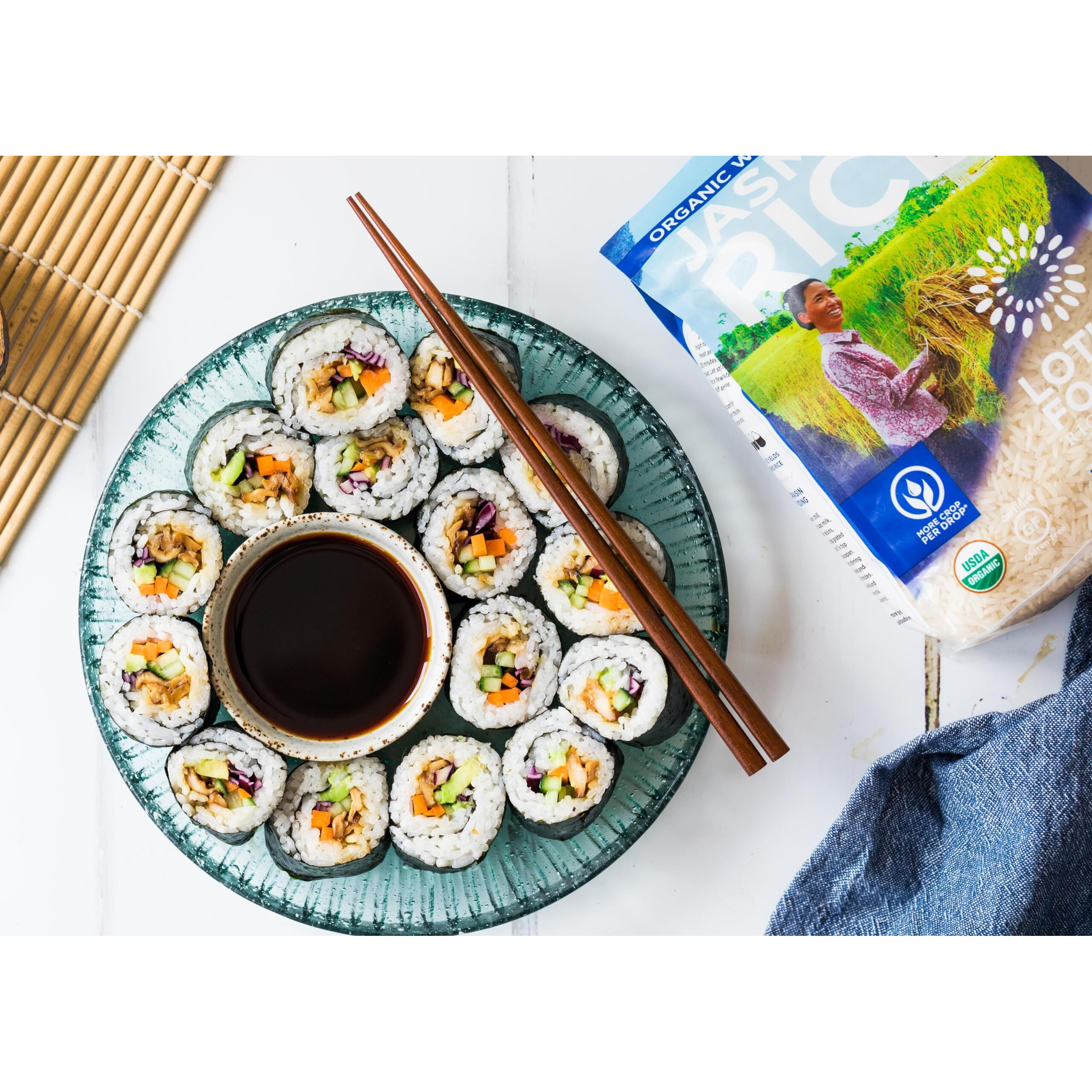 Lotus Foods Organic White Jasmine Rice - Jasmine Rice, Gluten Free White Rice, Organic Rice, Long Grain Asian Sticky Rice, Usda Organic, Vegan, Gluten Free - 30 Oz (Pack Of 3)
