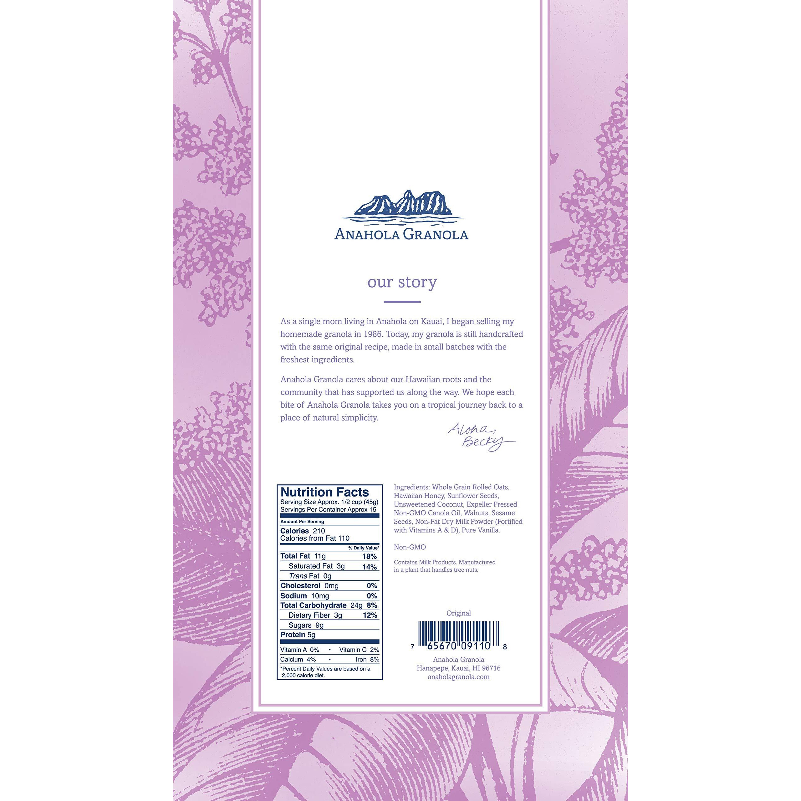 Anahola Granola Original 24 Oz - Healthy Hawaiian Muesli Cereal - Wheat Free With No Sugar Added - Hand Cut Since 1986 - Good For You While Still Tasting Great
