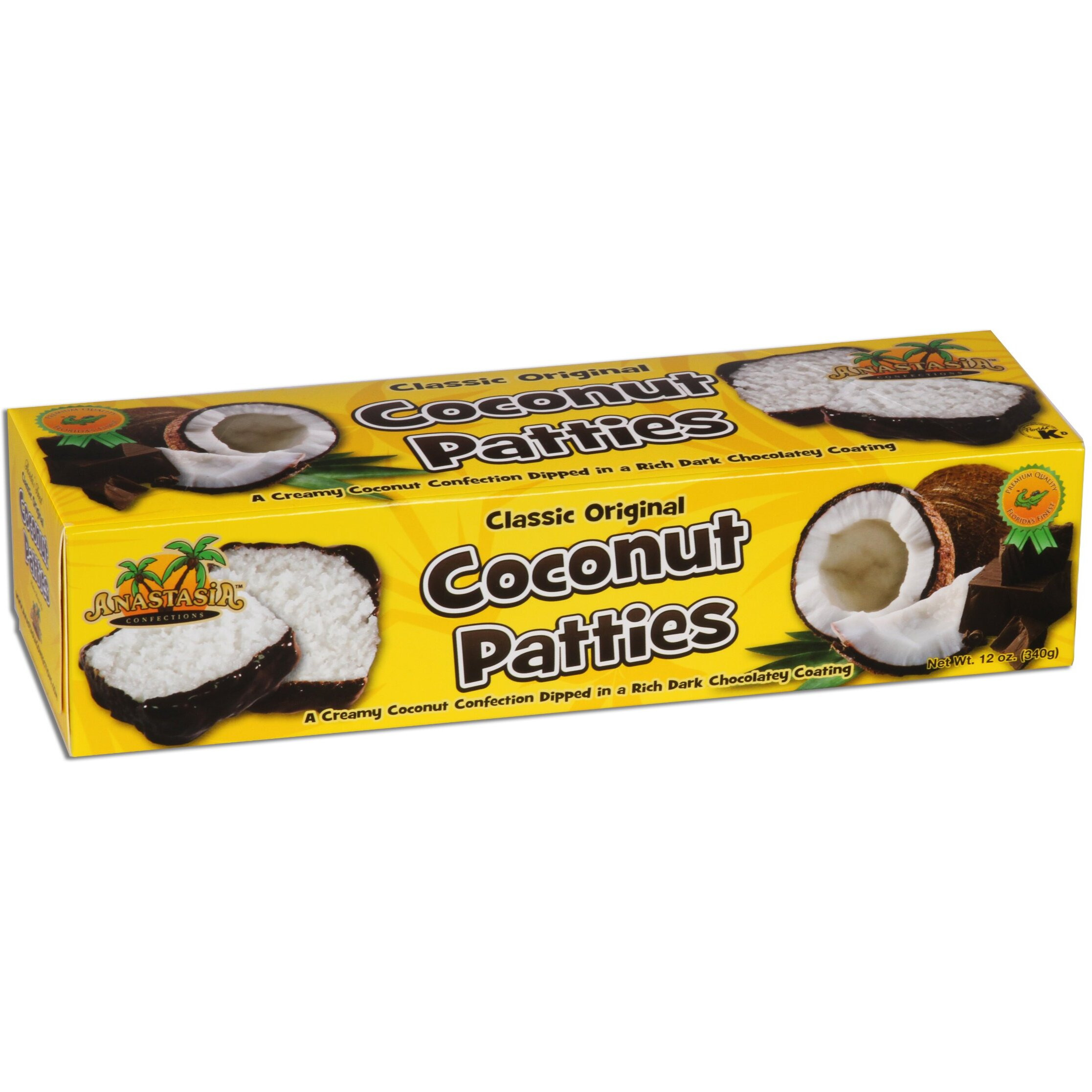 Anastasia Confections Coconut Patties, Original, 12-Ounce (Pack Of 4)