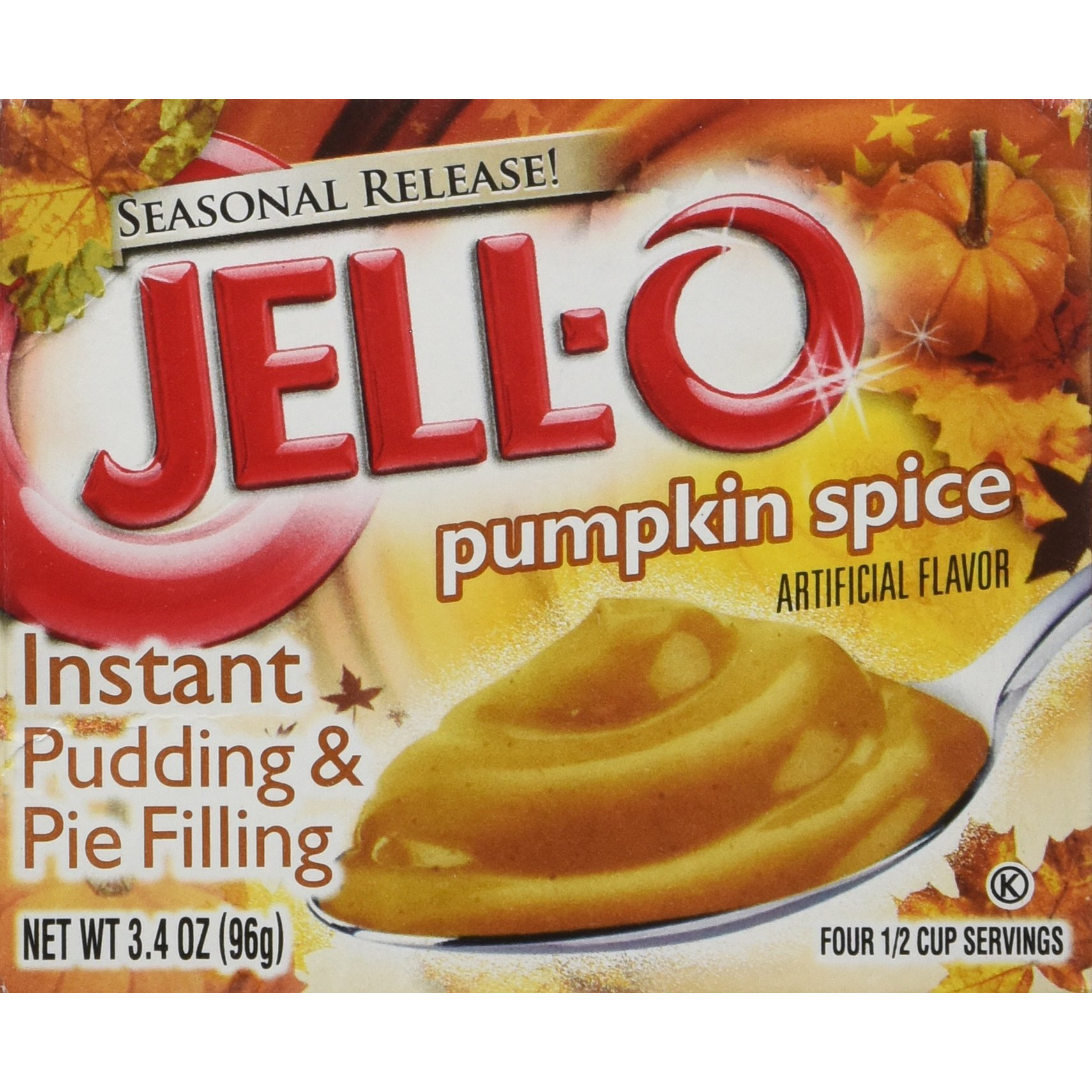 Kraft Jell-O Instant Pudding & Pie Filling, Pumpkin, 3.4-Ounce Boxes (Pack Of 3)
