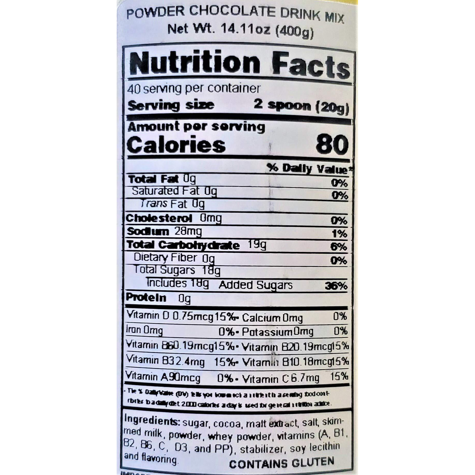 Toddy Original Brazilian Chocolate Drink Mix (2 Pack, Total Of 28.2Oz)