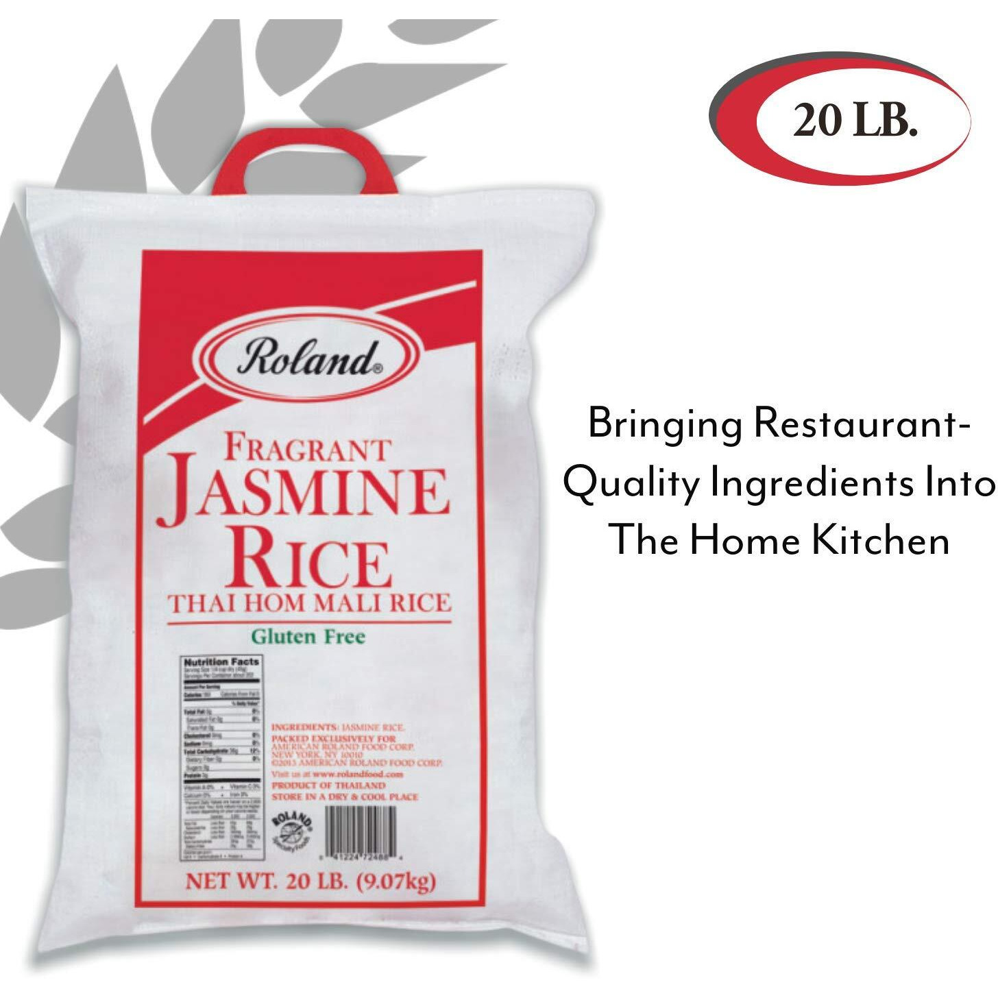 Roland Foods Fragrant Jasmine Rice From Thailand, 20 Lb Bag