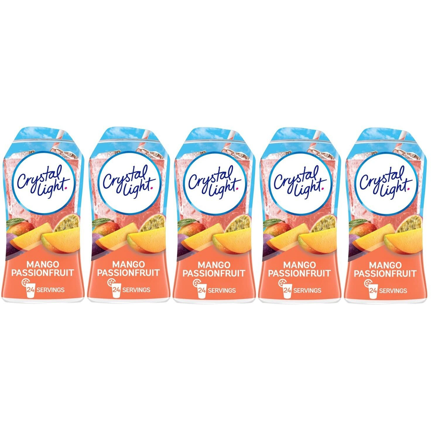 Crystal Light Liquid Water Enhancer Variety 5 Each 1.62 Fl Oz Bottles (Assorted Flavors) (Mango Passionfruit)